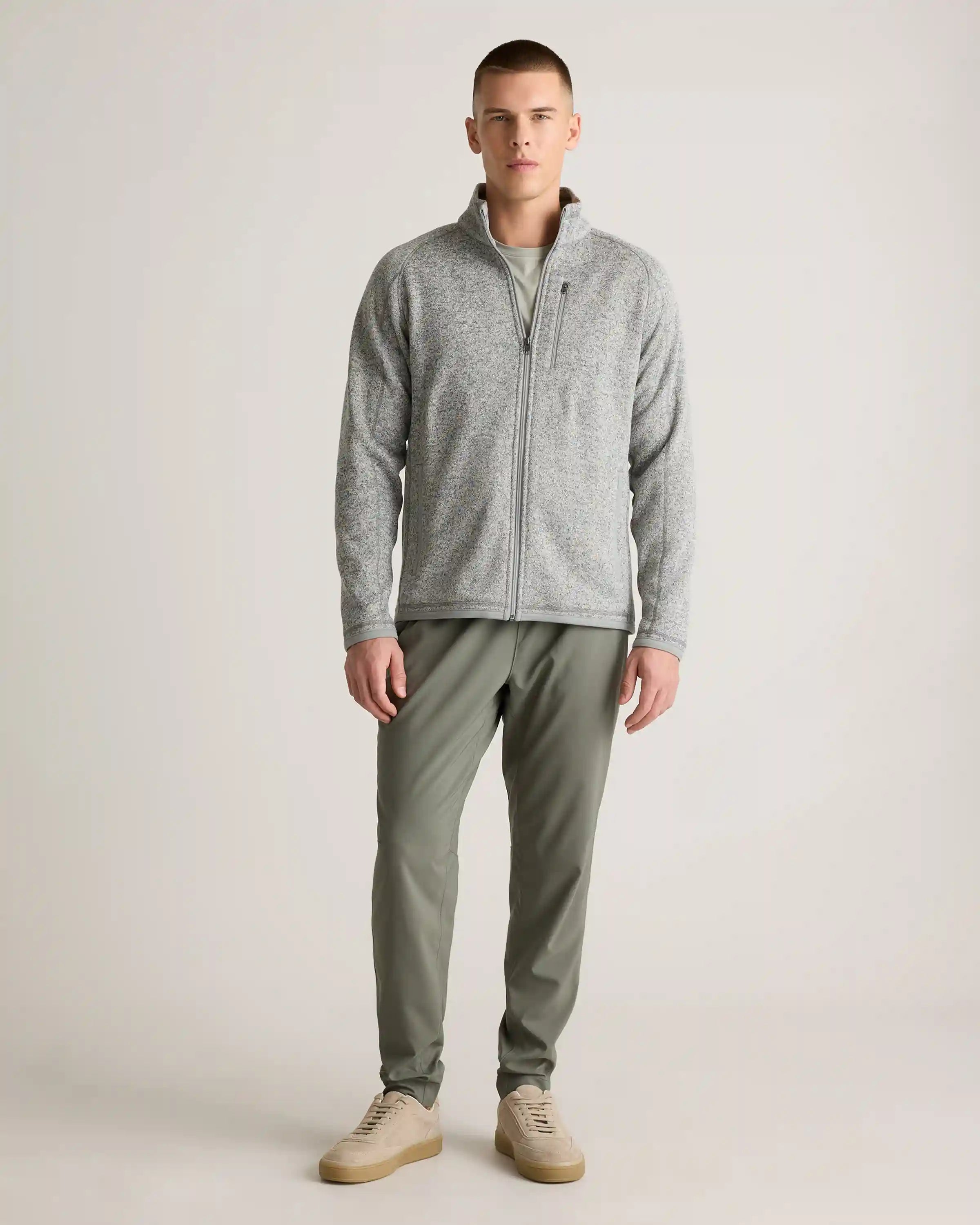 Sweater-Knit Fleece Full-Zip Jacket