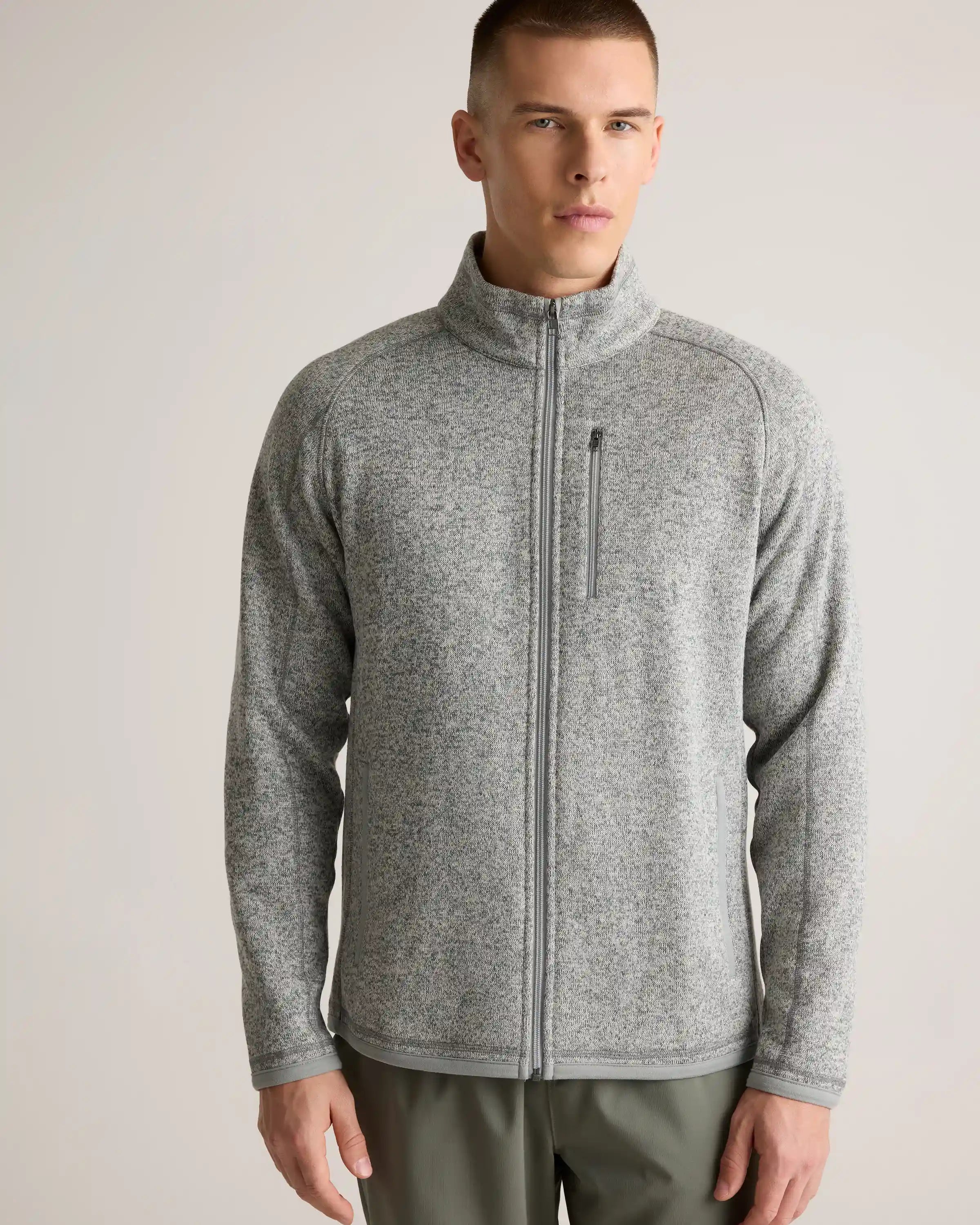 Sweater-Knit Fleece Full-Zip Jacket