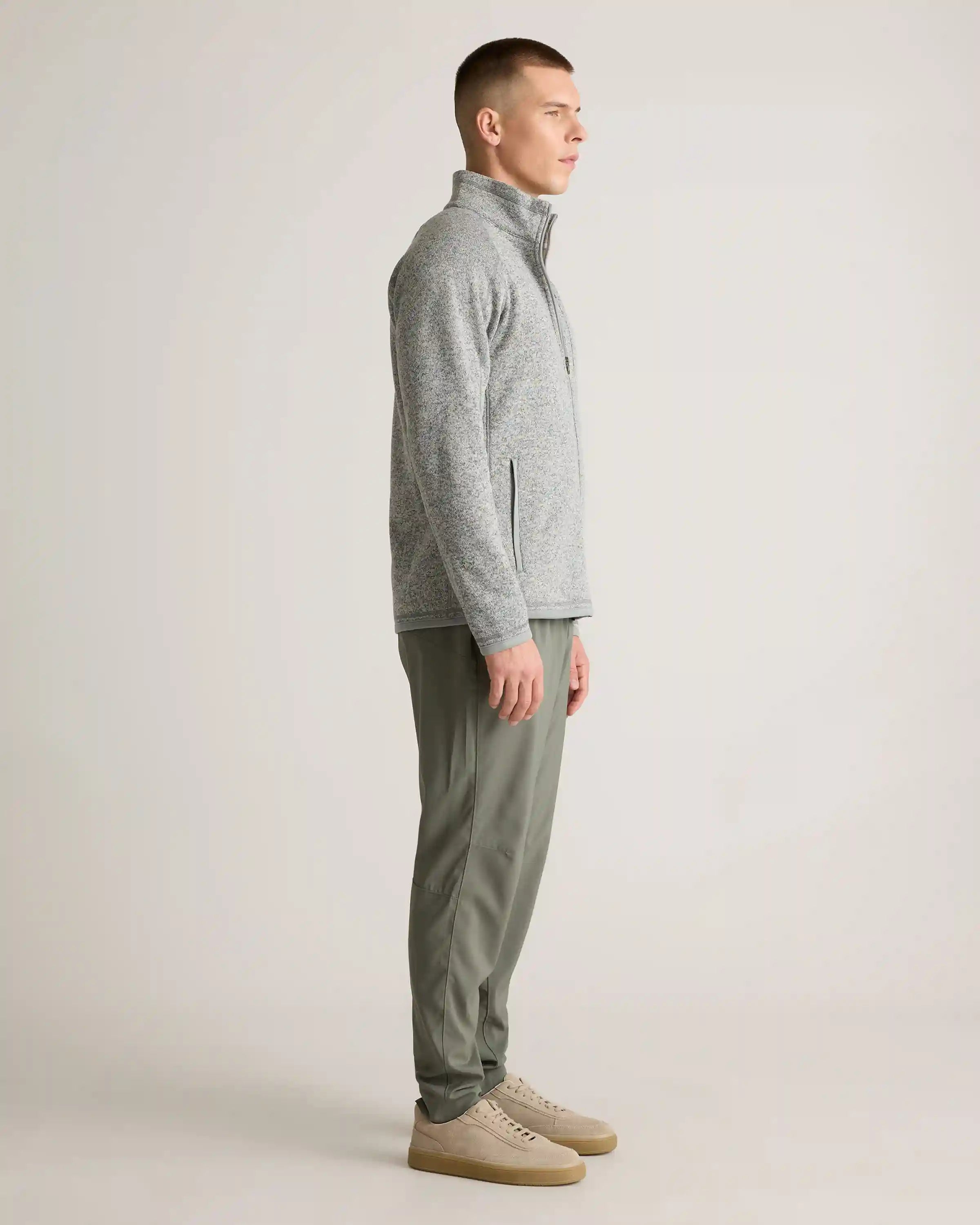 Sweater-Knit Fleece Full-Zip Jacket