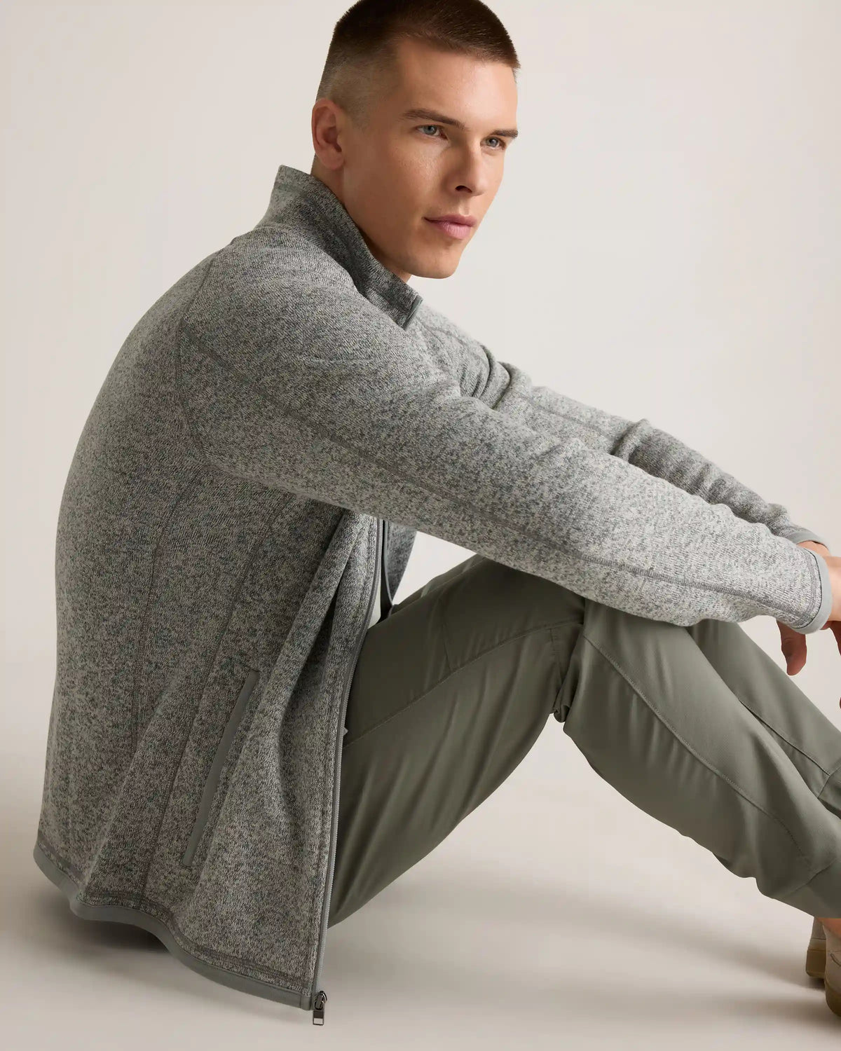 Sweater-Knit Fleece Full-Zip Jacket