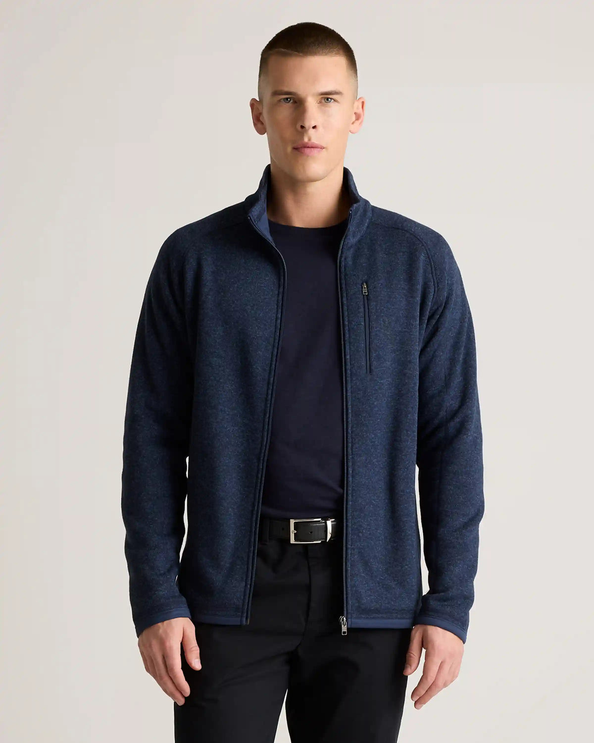 Sweater-Knit Fleece Full-Zip Jacket