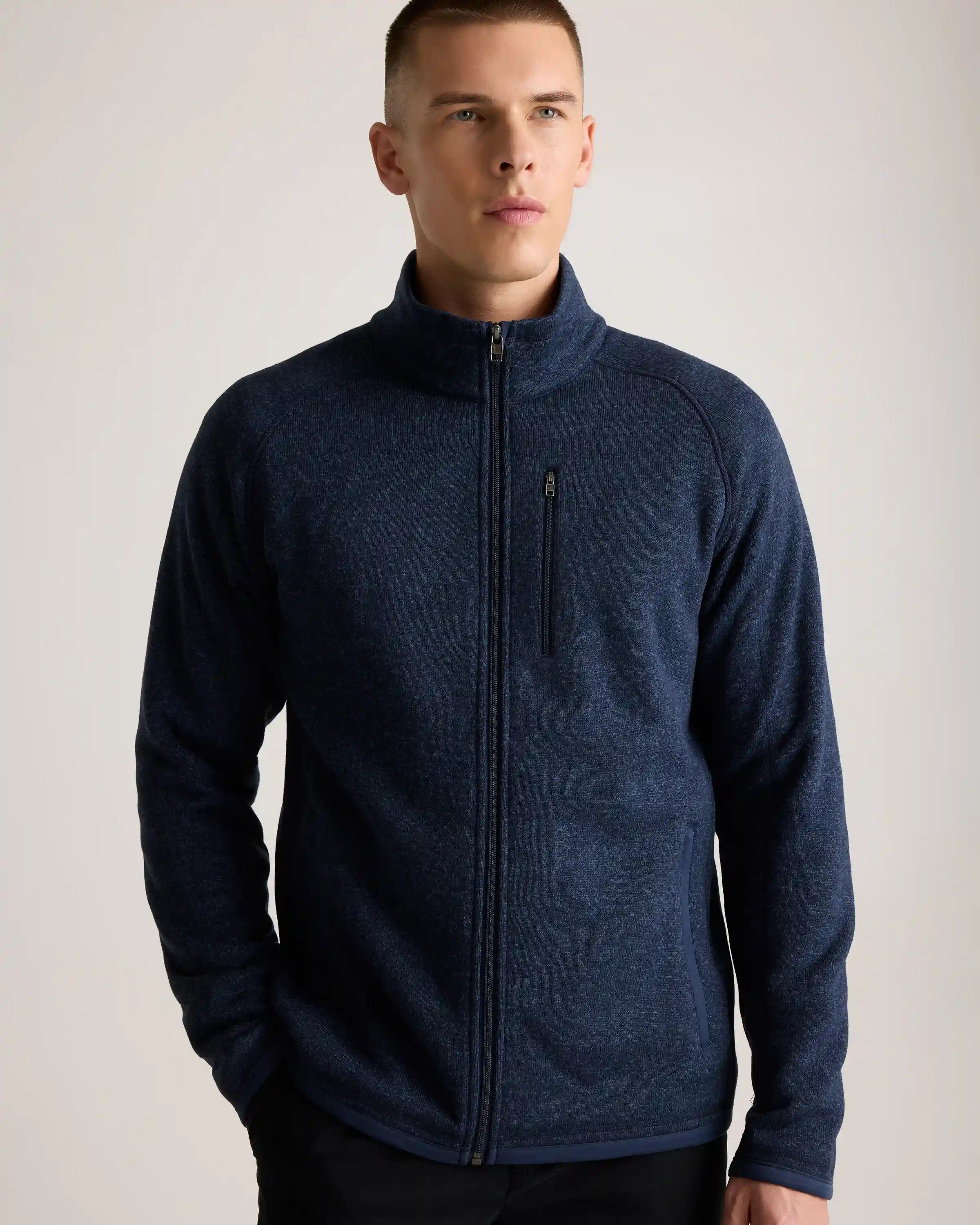 Sweater-Knit Fleece Full-Zip Jacket