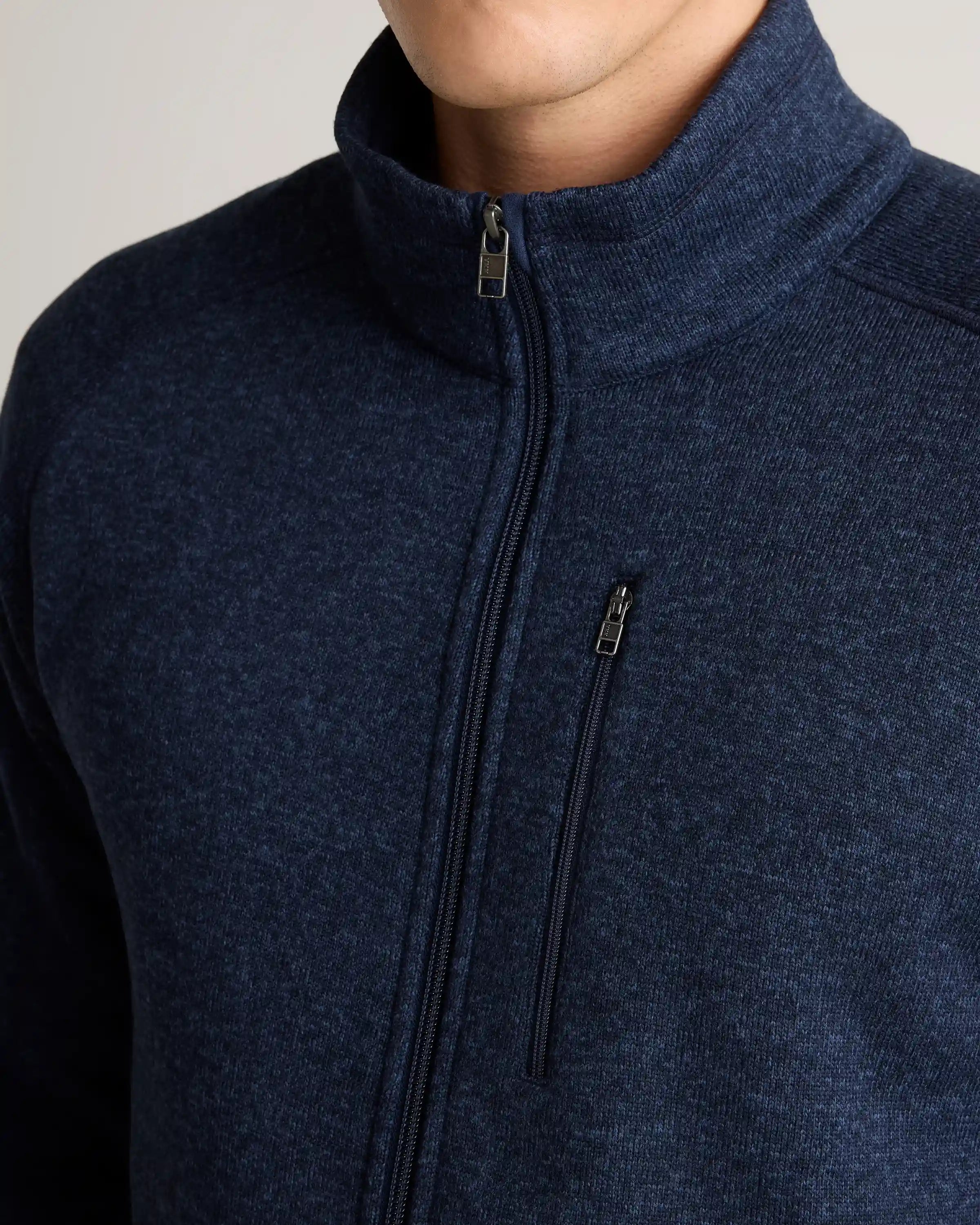 Sweater-Knit Fleece Full-Zip Jacket