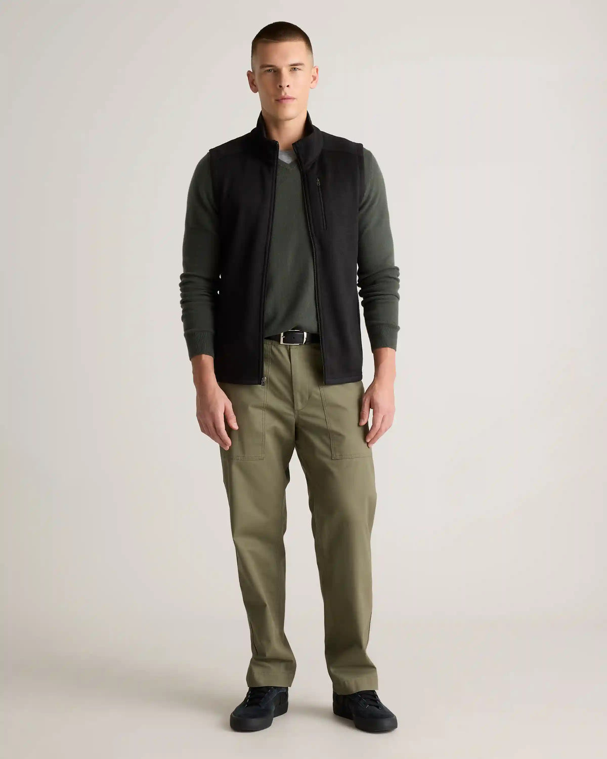 Sweater-Knit Fleece Full-Zip Vest