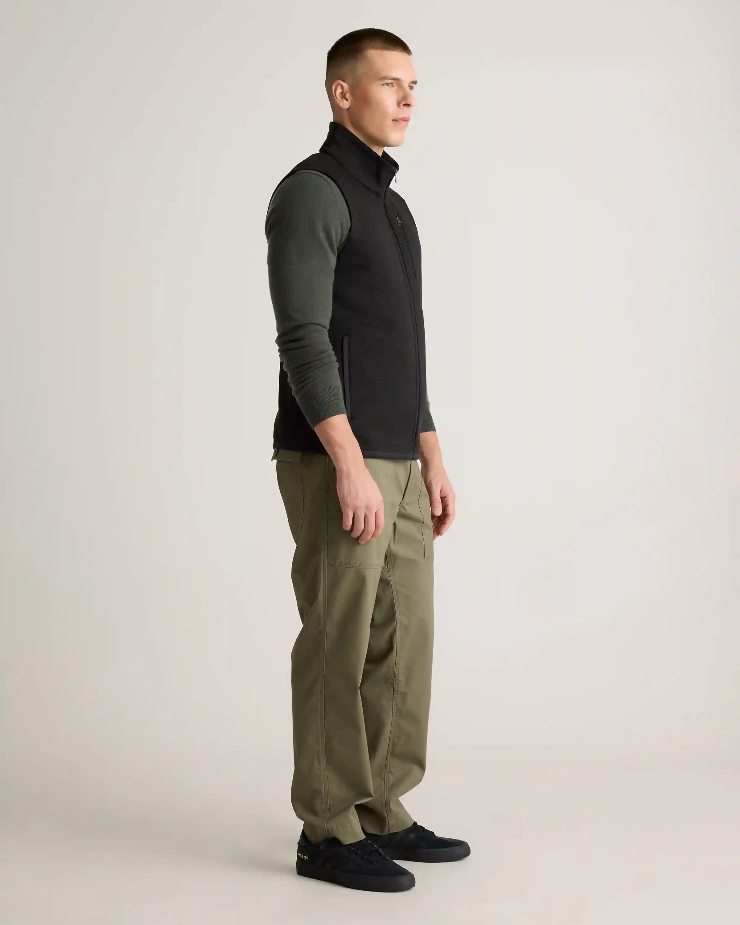 Sweater-Knit Fleece Full-Zip Vest