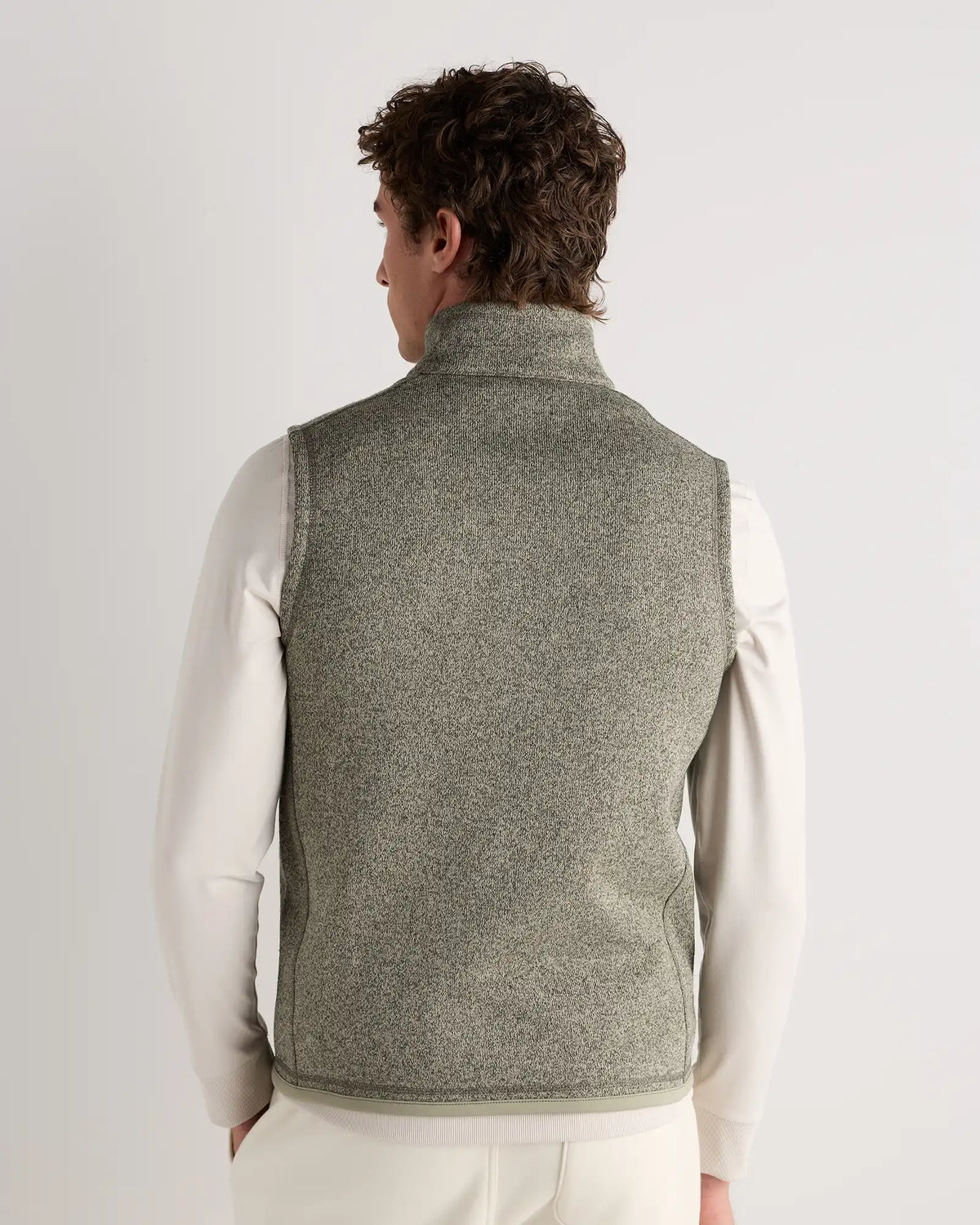 Sweater-Knit Fleece Full-Zip Vest