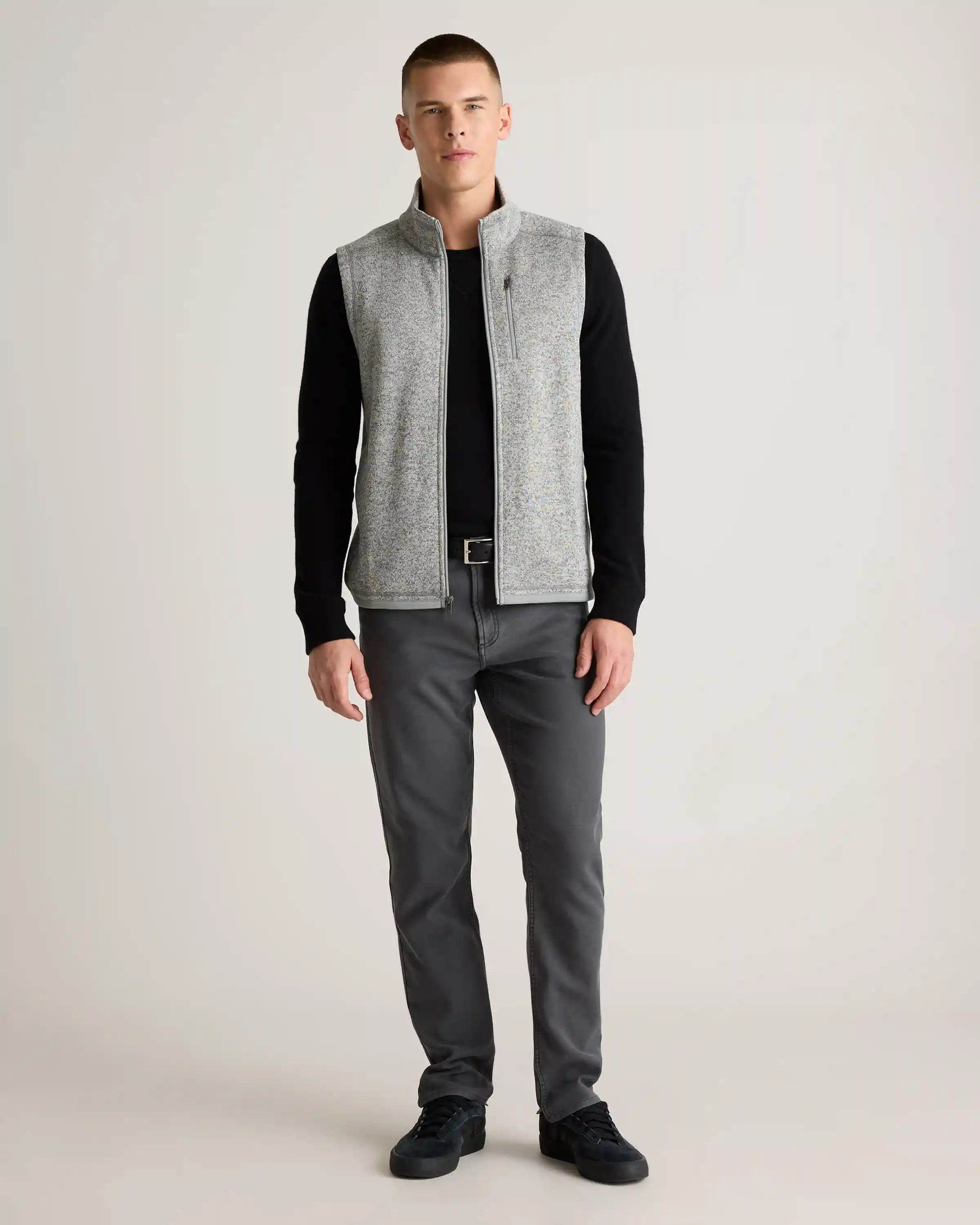 Sweater-Knit Fleece Full-Zip Vest