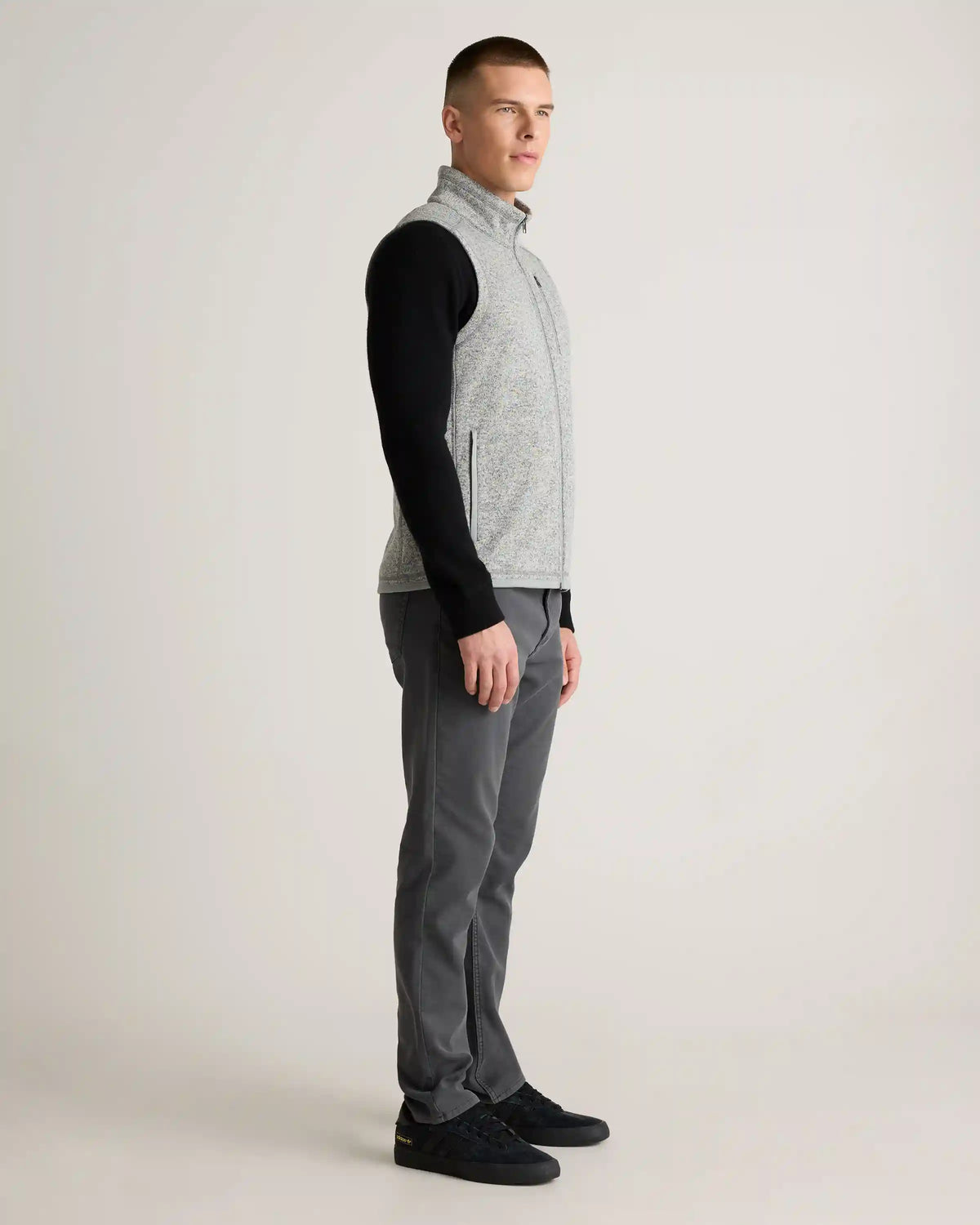 Sweater-Knit Fleece Full-Zip Vest