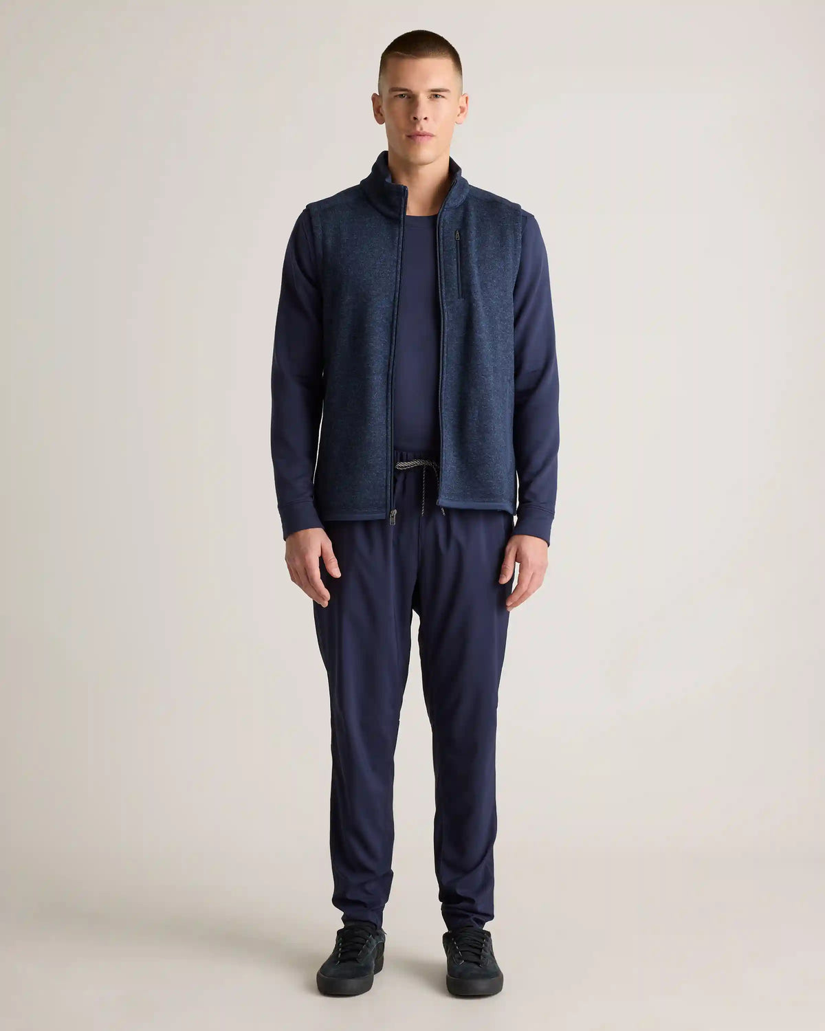 Sweater-Knit Fleece Full-Zip Vest