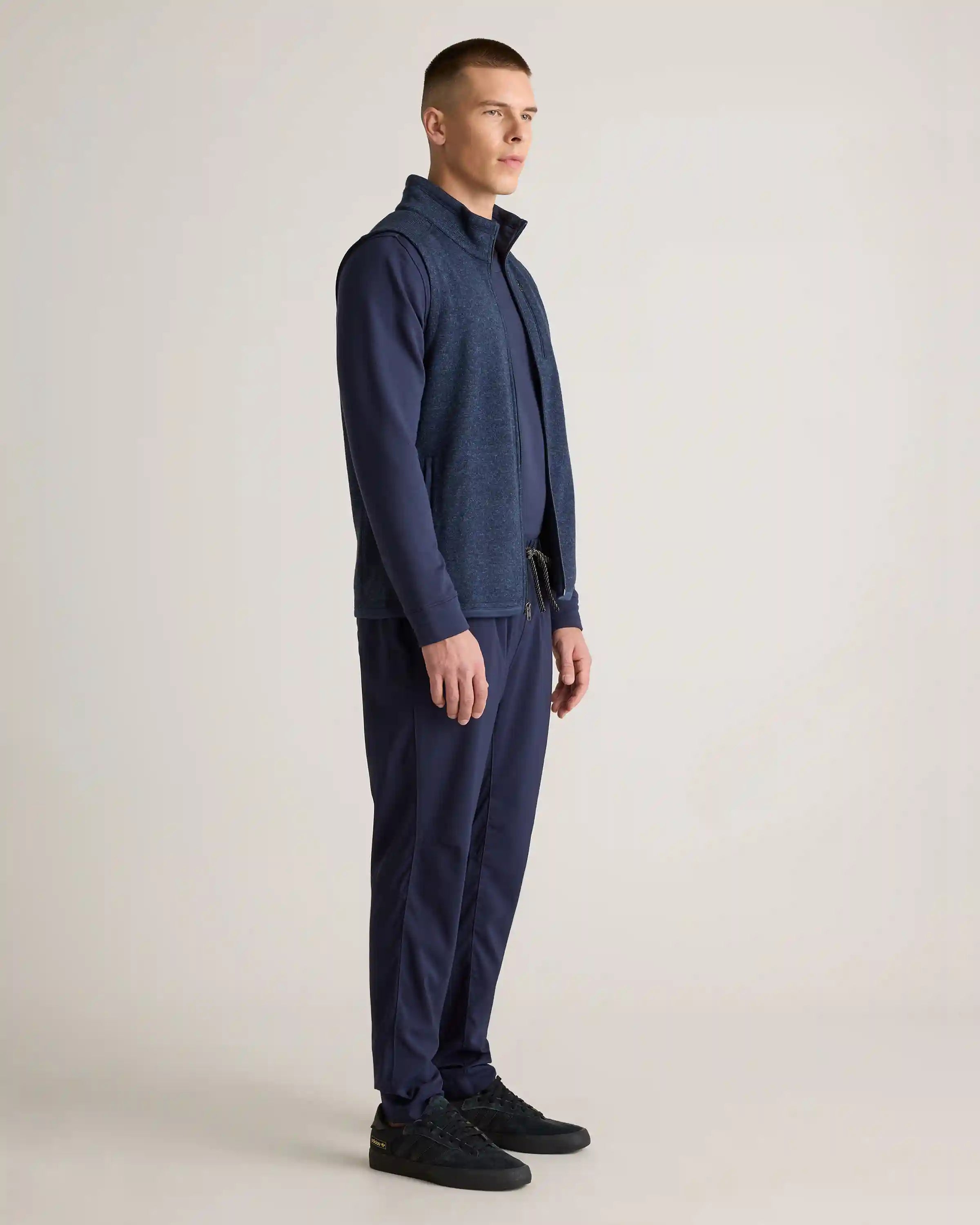 Sweater-Knit Fleece Full-Zip Vest