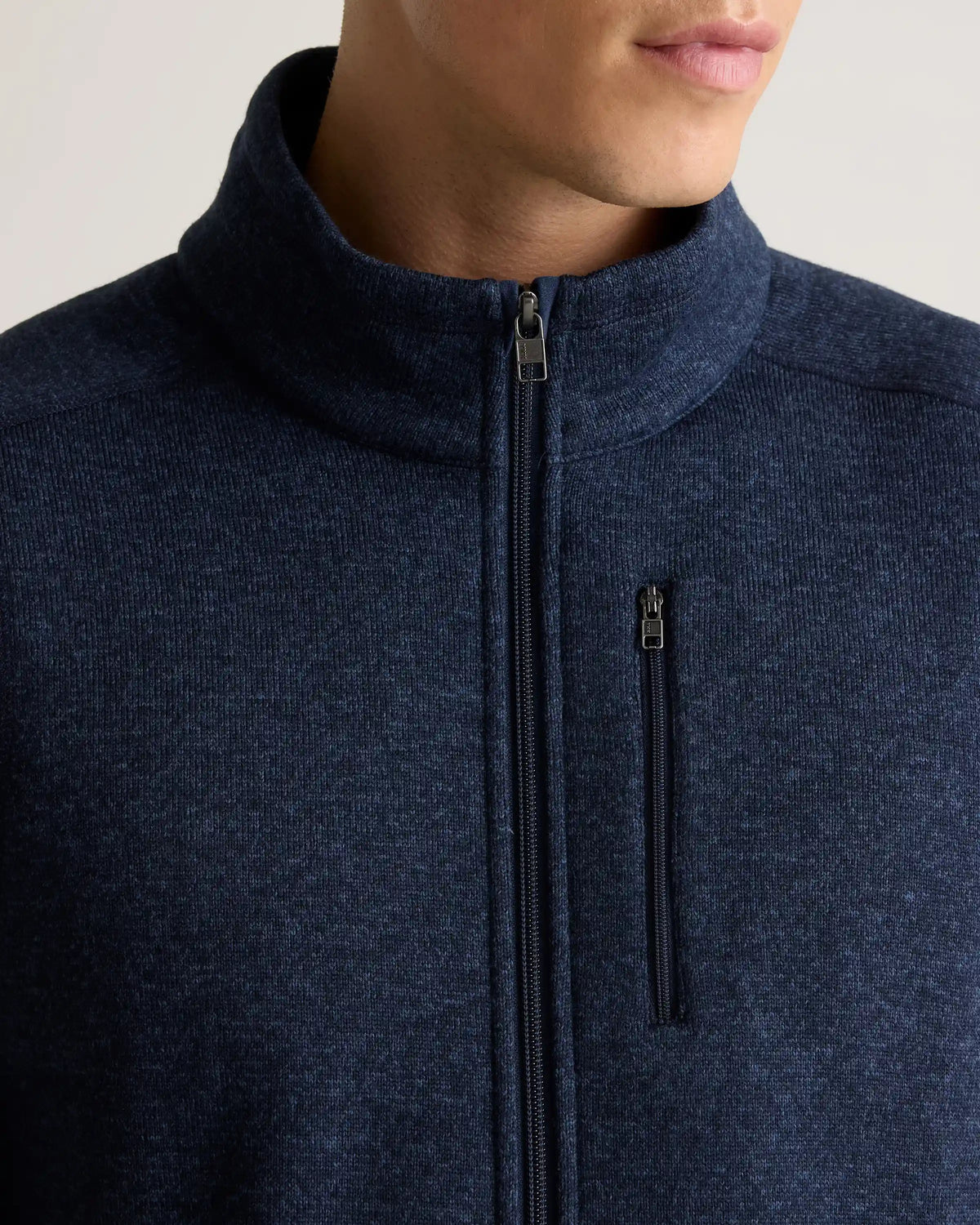 Sweater-Knit Fleece Full-Zip Vest