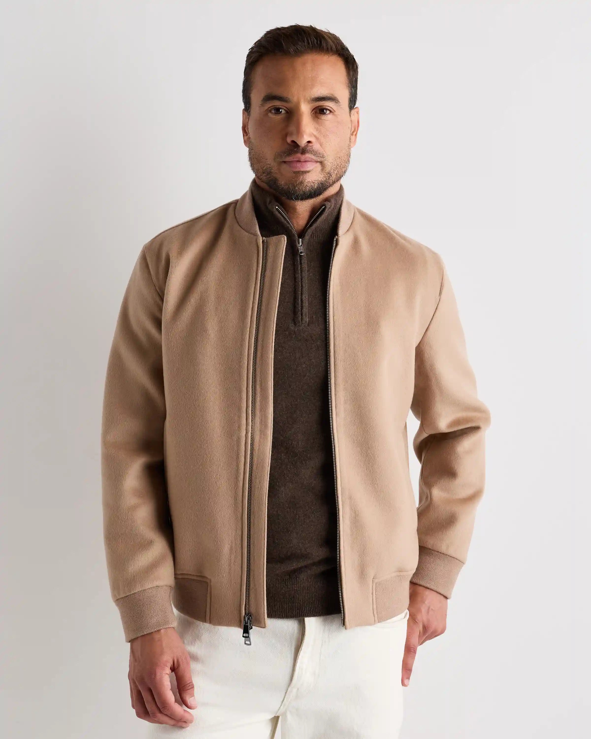 100% Mongolian Cashmere Bomber Jacket
