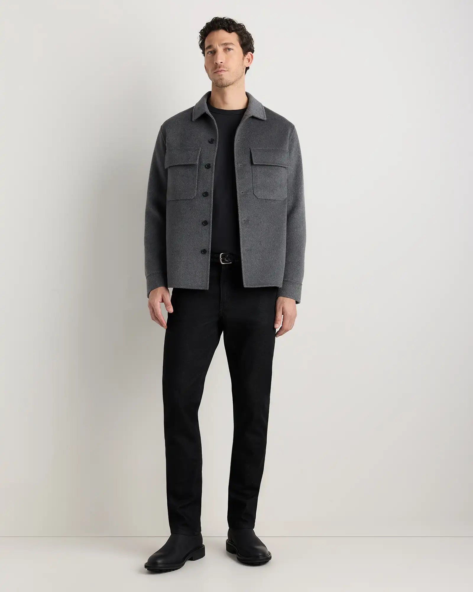 100% Mongolian Cashmere Double-Faced Shirt Jacket