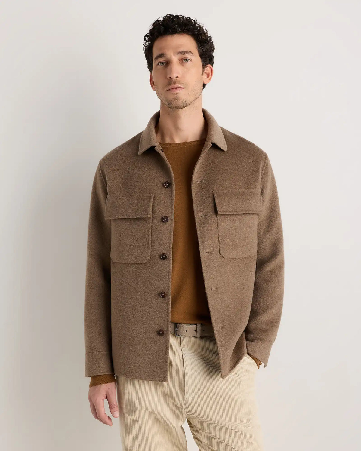 100% Mongolian Cashmere Double-Faced Shirt Jacket