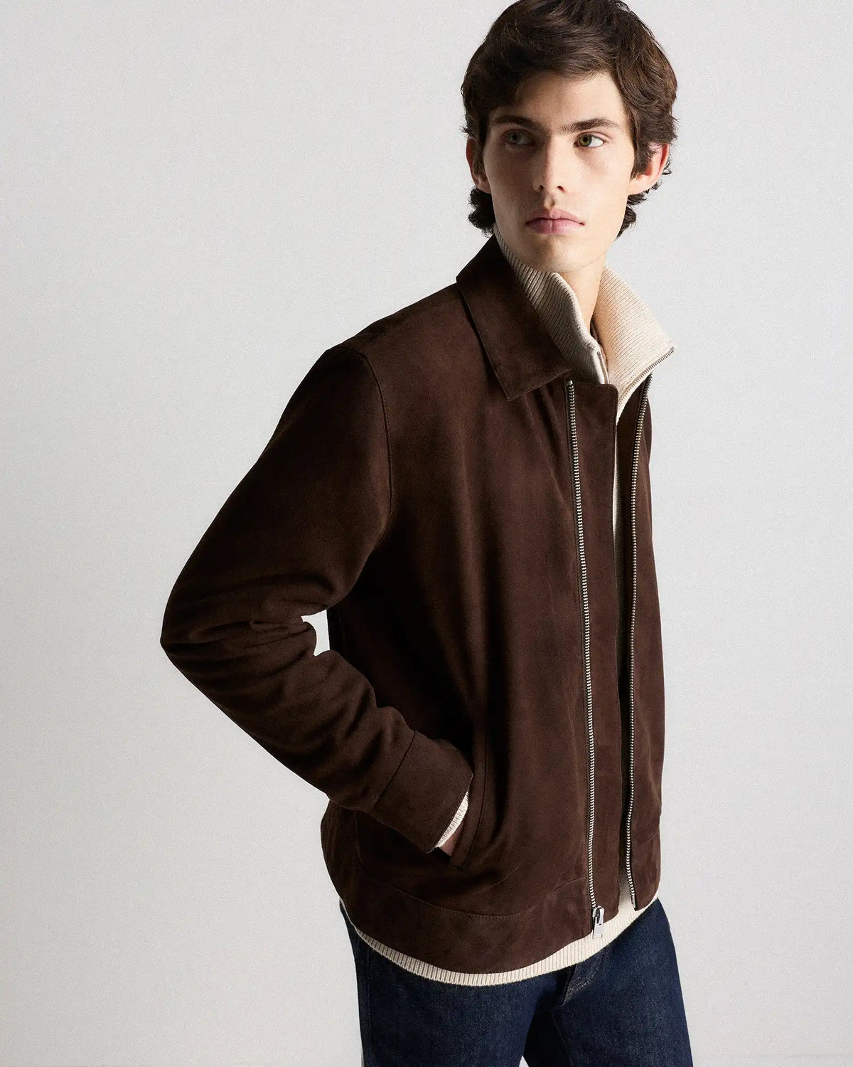 100% Suede Harrington Jacket