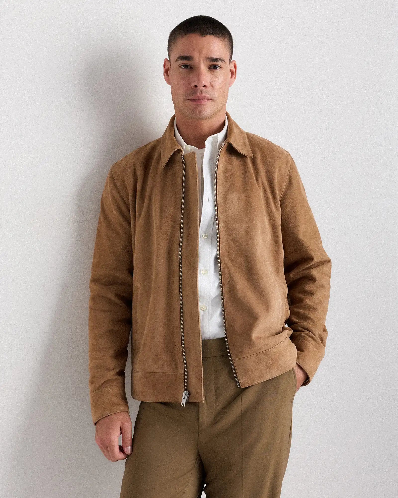 100% Suede Harrington Jacket