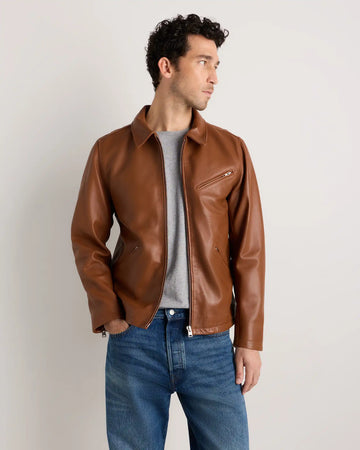 100% Washed Leather Moto Jacket