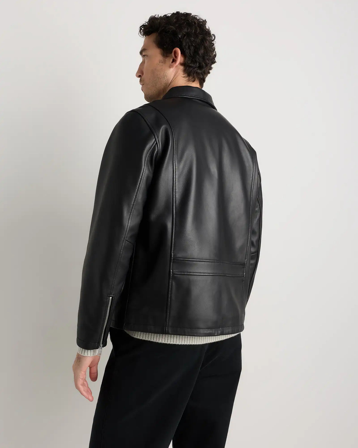 100% Washed Leather Moto Jacket