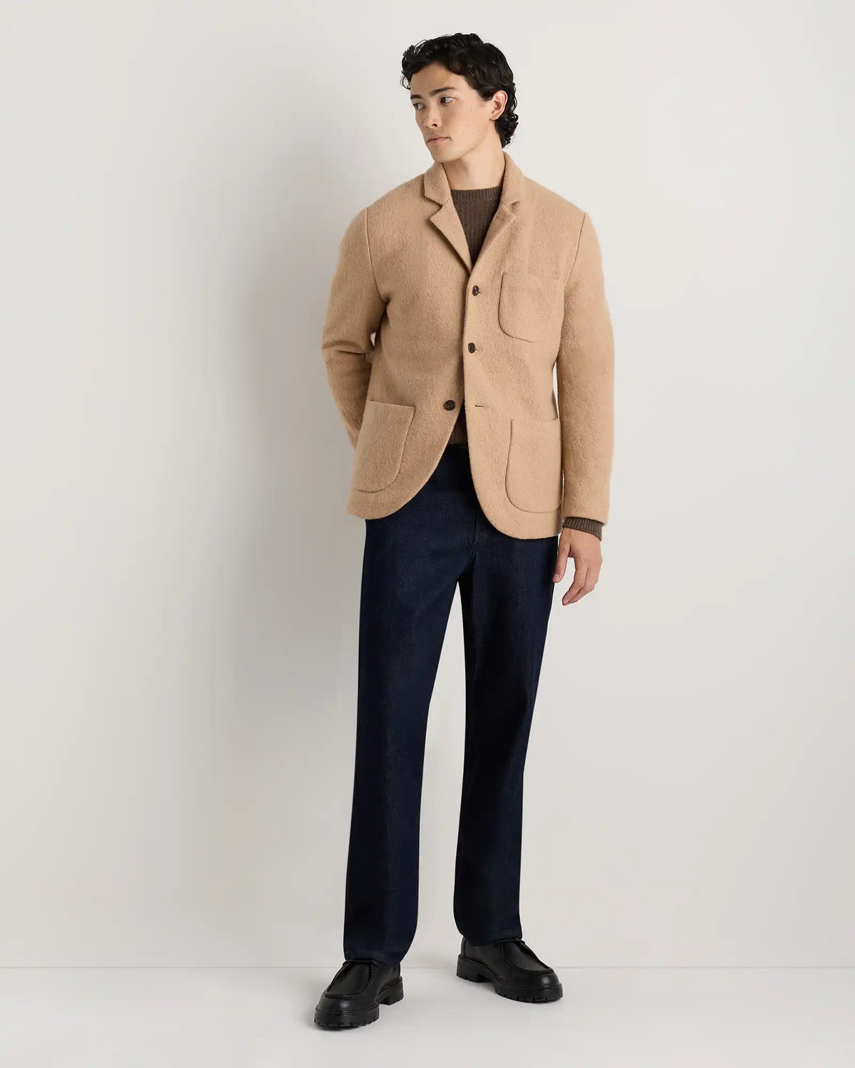 Boiled Wool Cashmere Blazer