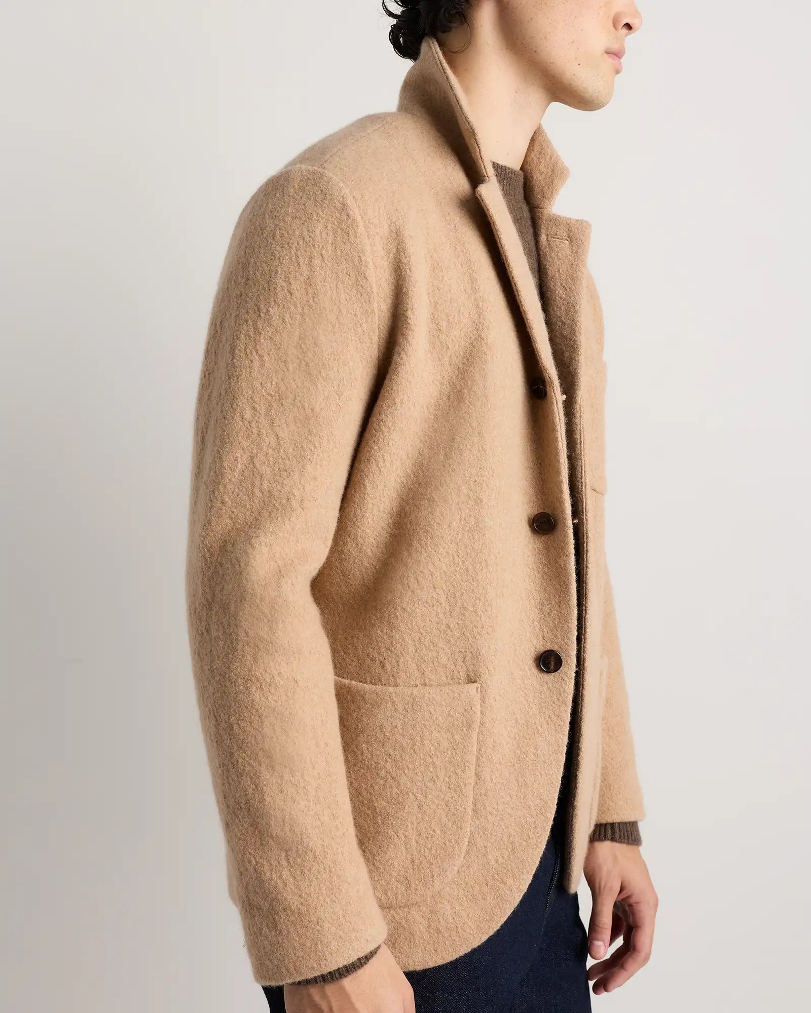 Boiled Wool Cashmere Blazer