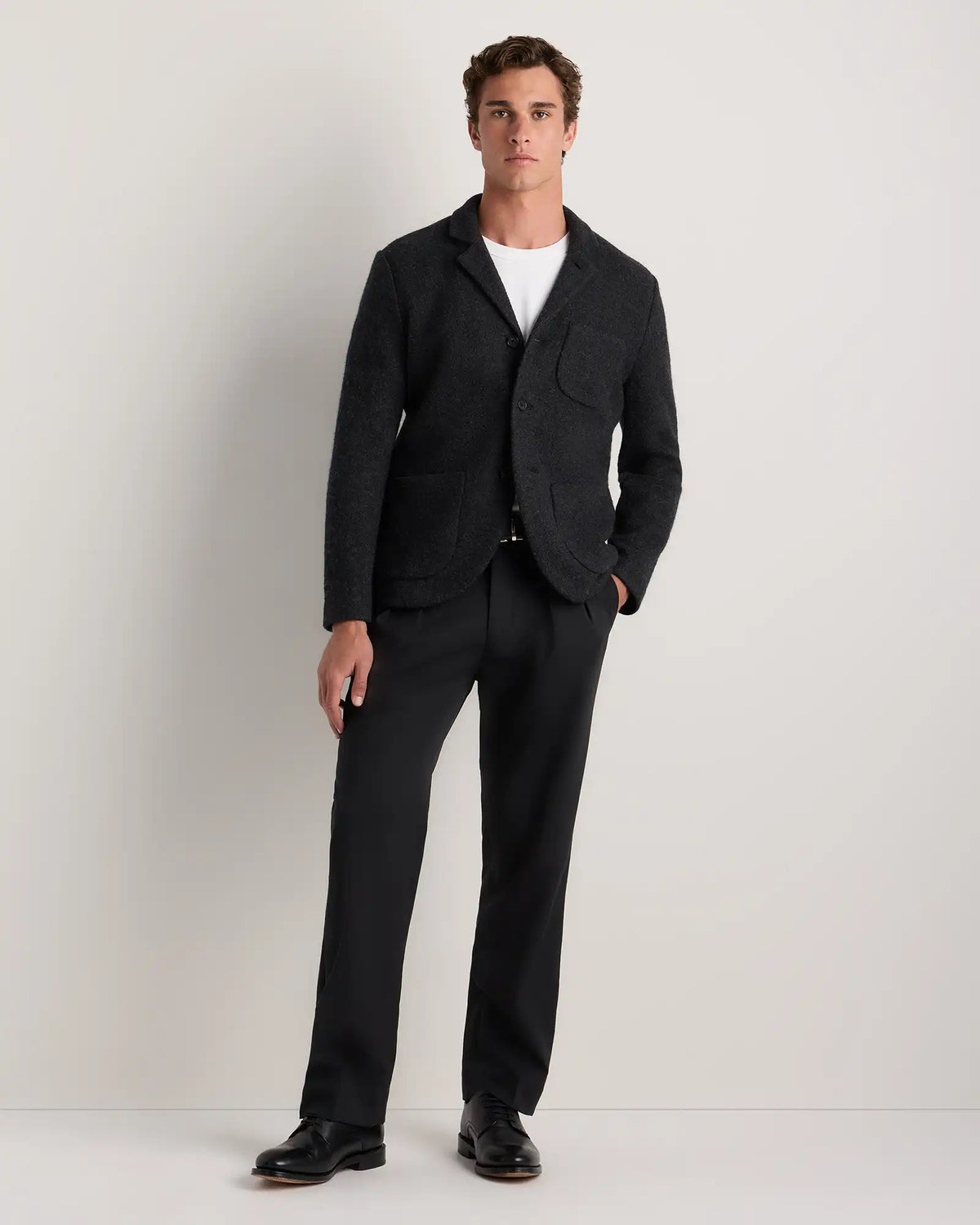 Boiled Wool Cashmere Blazer