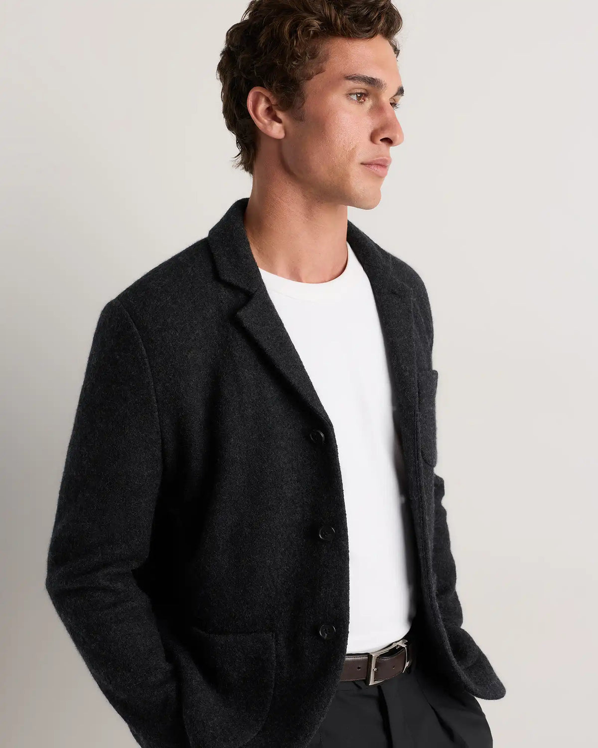 Boiled Wool Cashmere Blazer