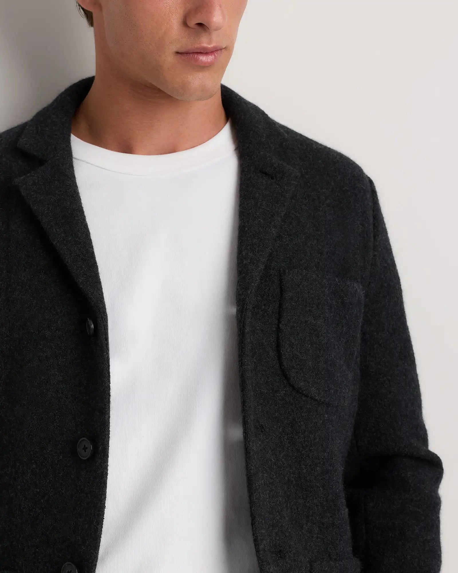 Boiled Wool Cashmere Blazer