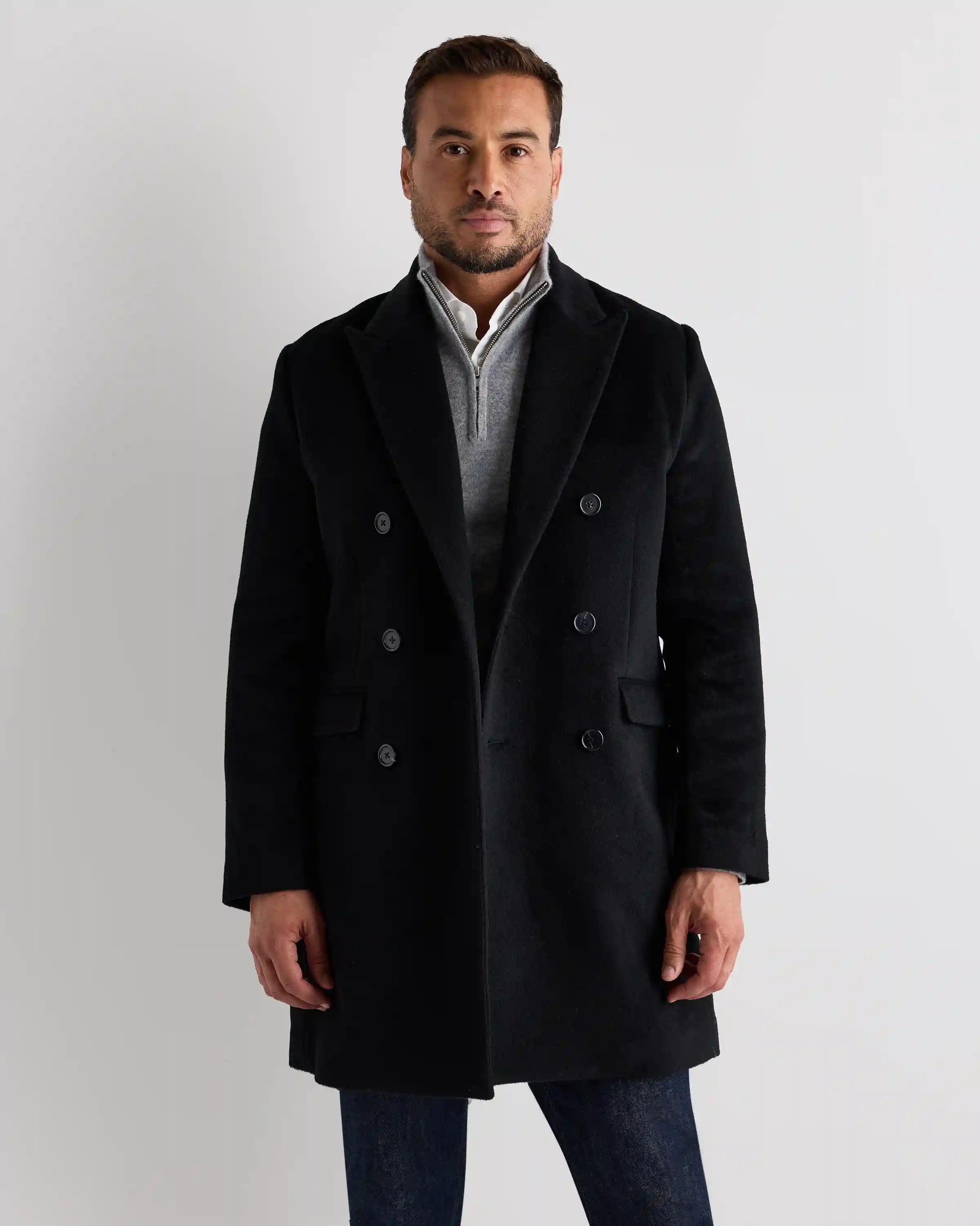 Camel Hair Double-Breasted Overcoat