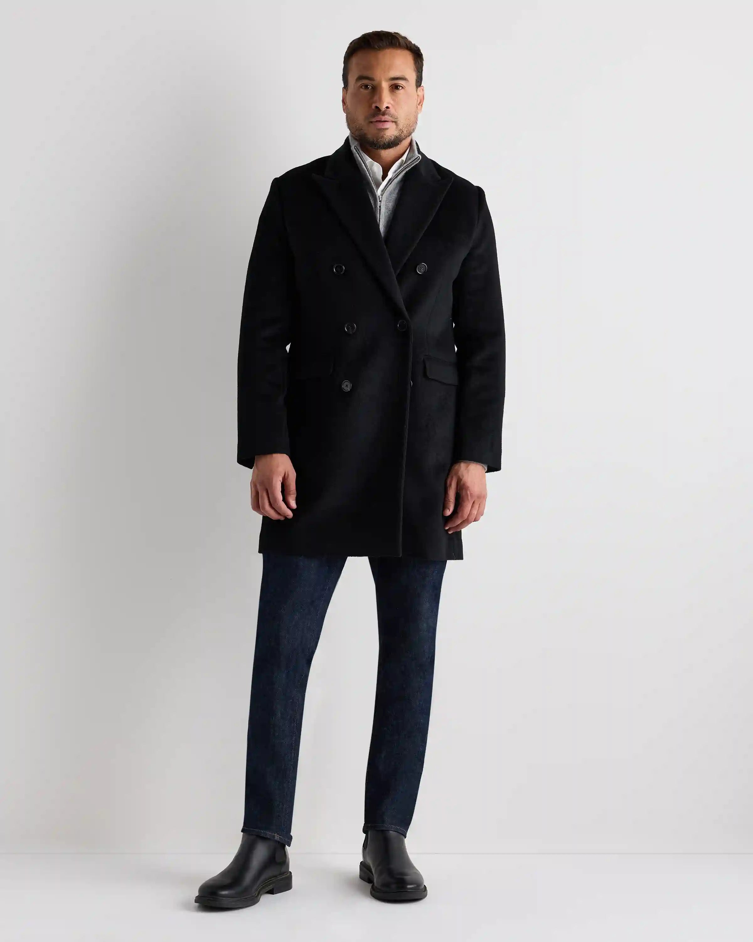 Camel Hair Double-Breasted Overcoat