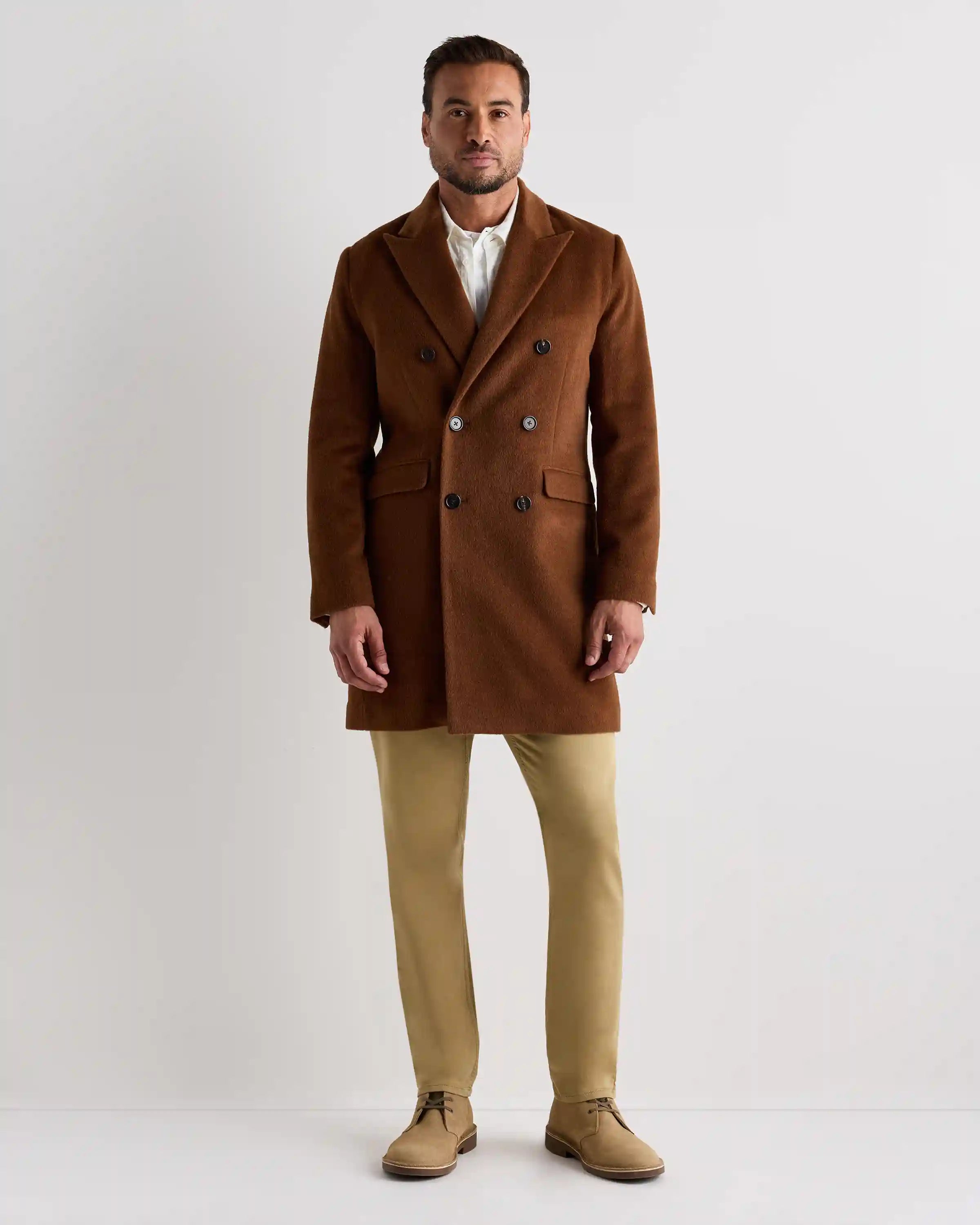 Camel Hair Double-Breasted Overcoat