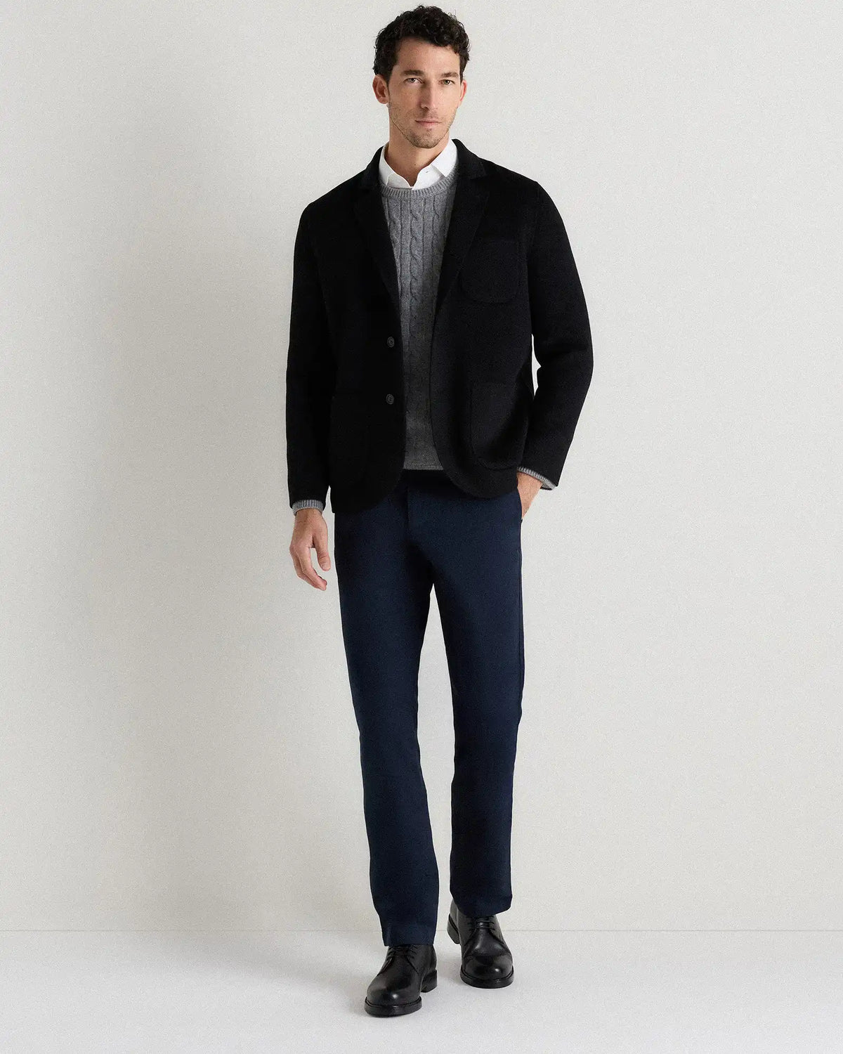 100% Mongolian Cashmere Double-Faced Chore Blazer