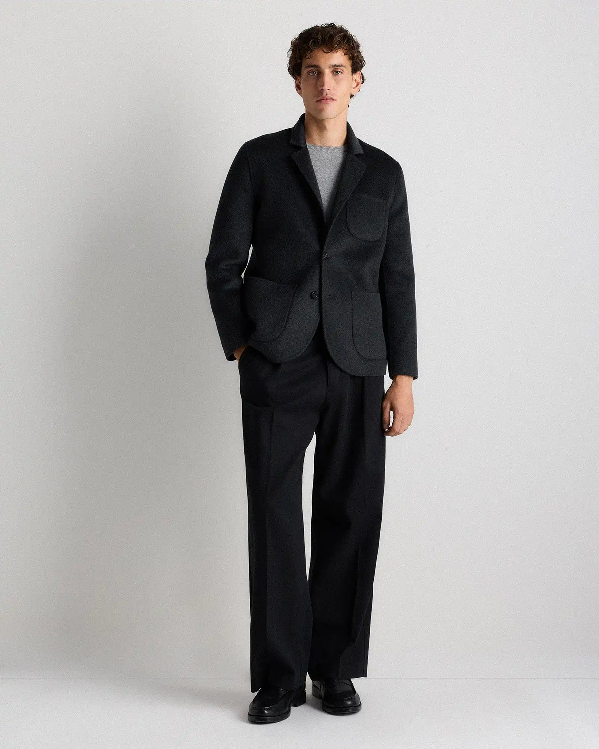 100% Mongolian Cashmere Double-Faced Chore Blazer