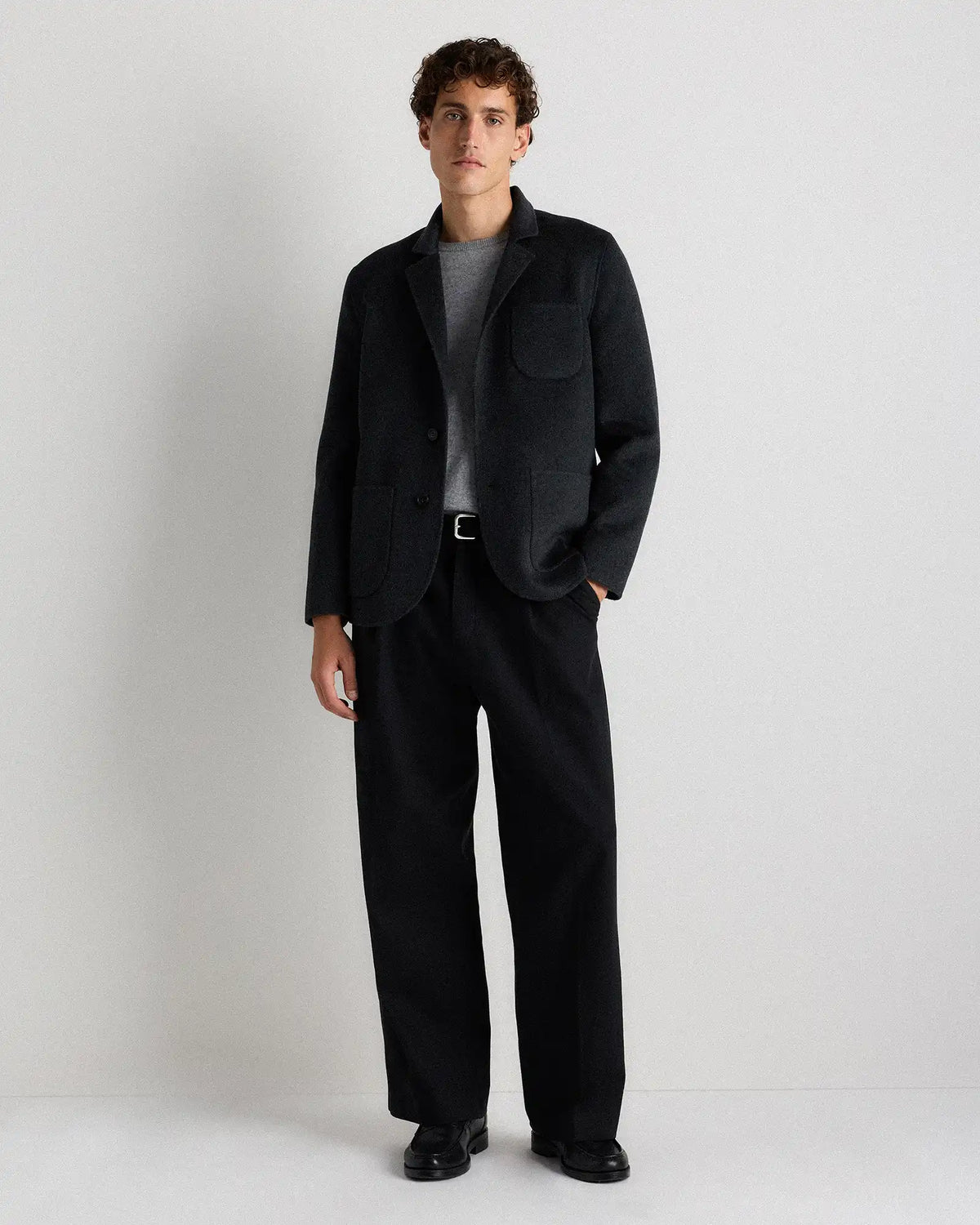 100% Mongolian Cashmere Double-Faced Chore Blazer