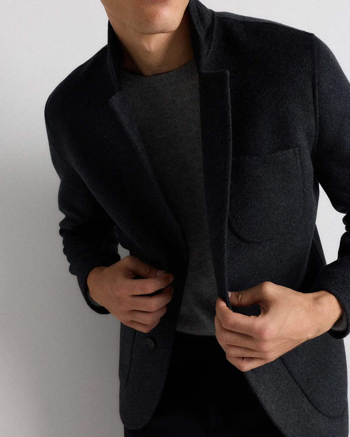 100% Mongolian Cashmere Double-Faced Chore Blazer