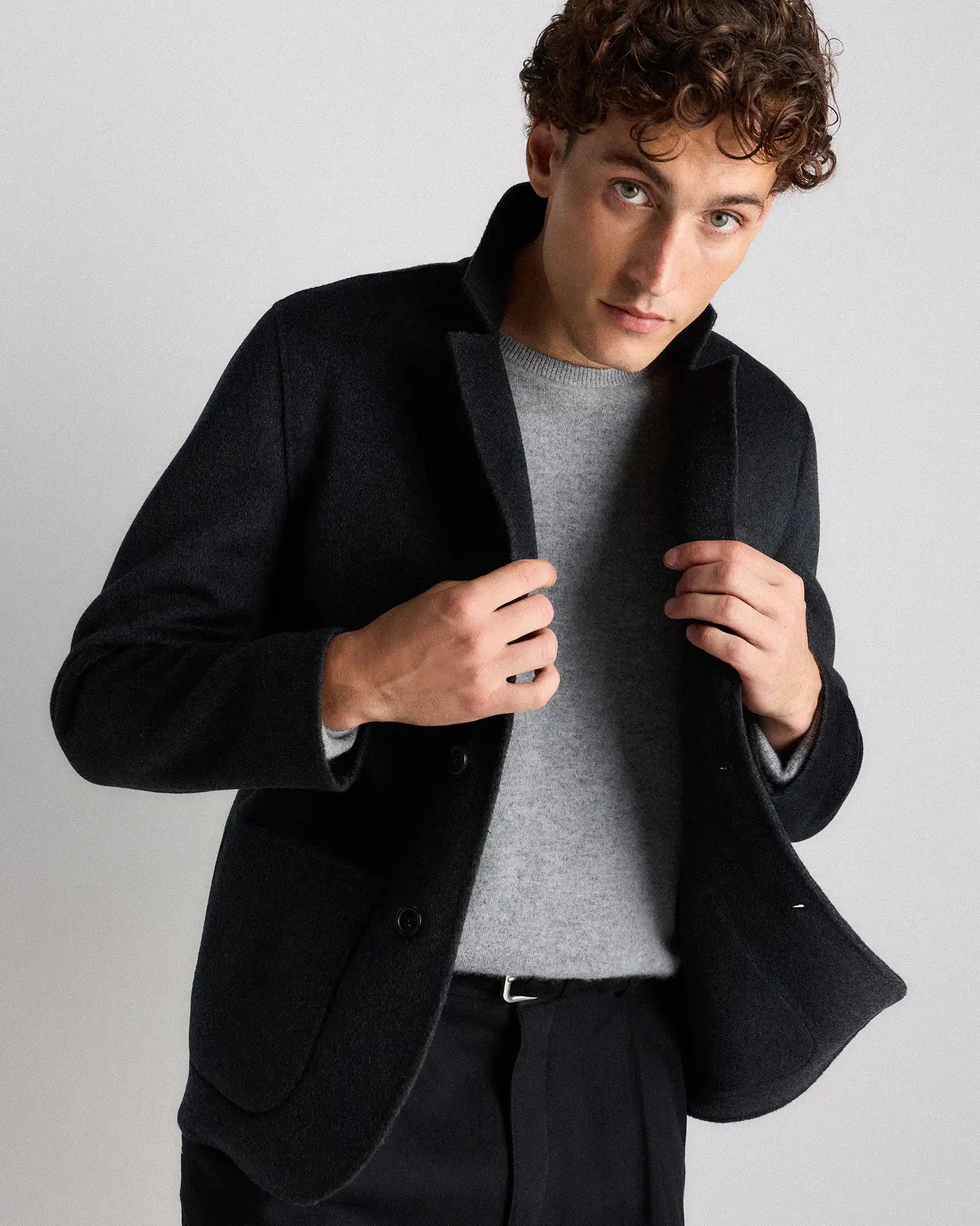 100% Mongolian Cashmere Double-Faced Chore Blazer