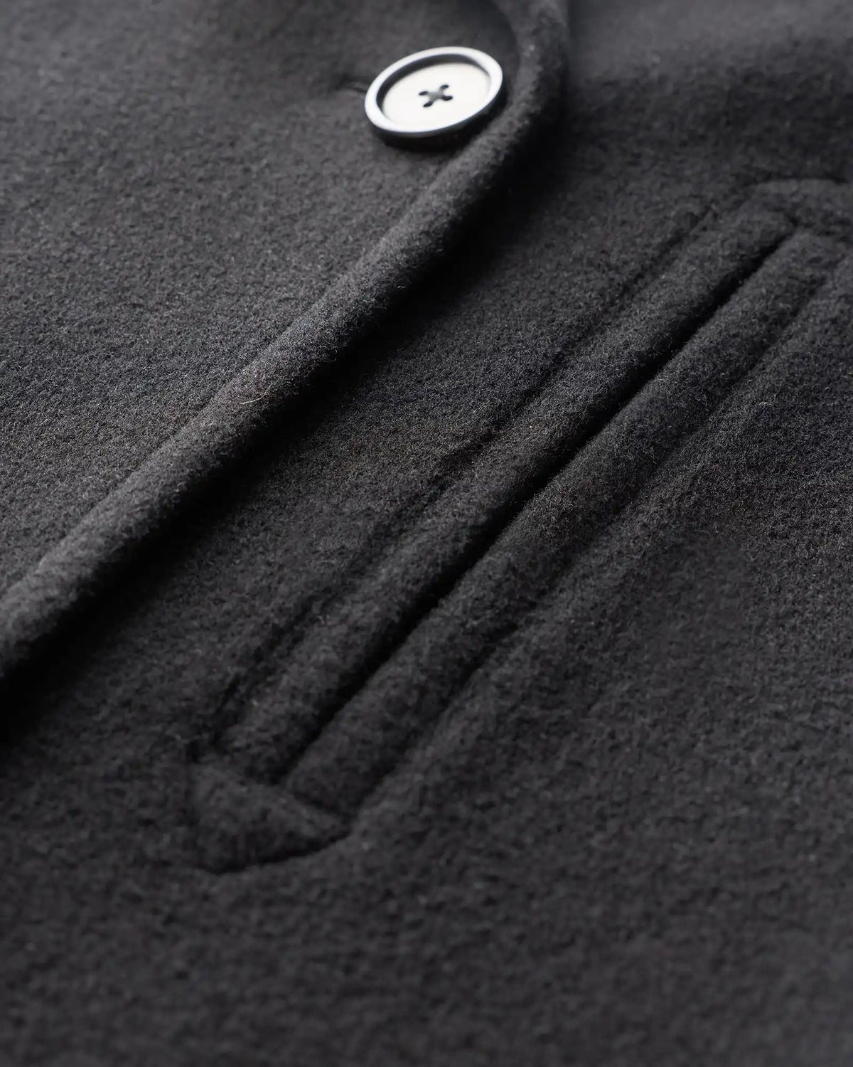 Wool Cashmere Double-Breasted Officer Topcoat