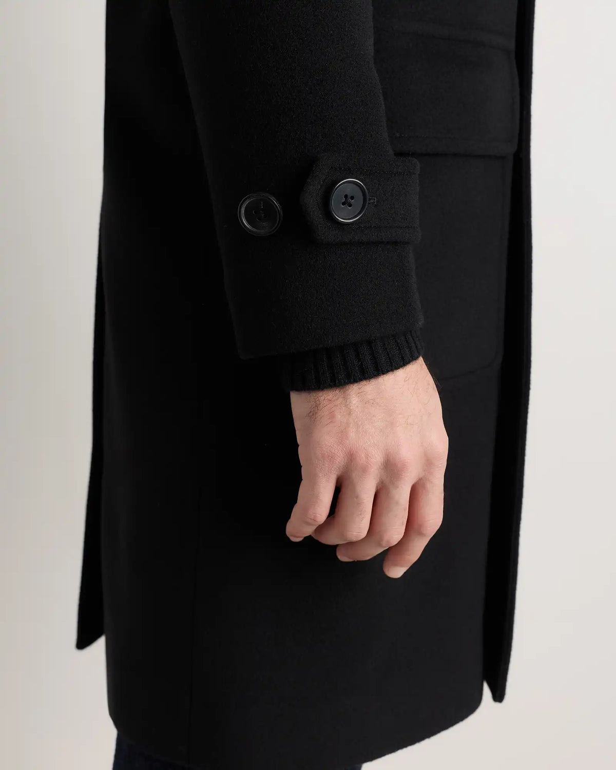 Wool Cashmere Double-Breasted Officer Topcoat