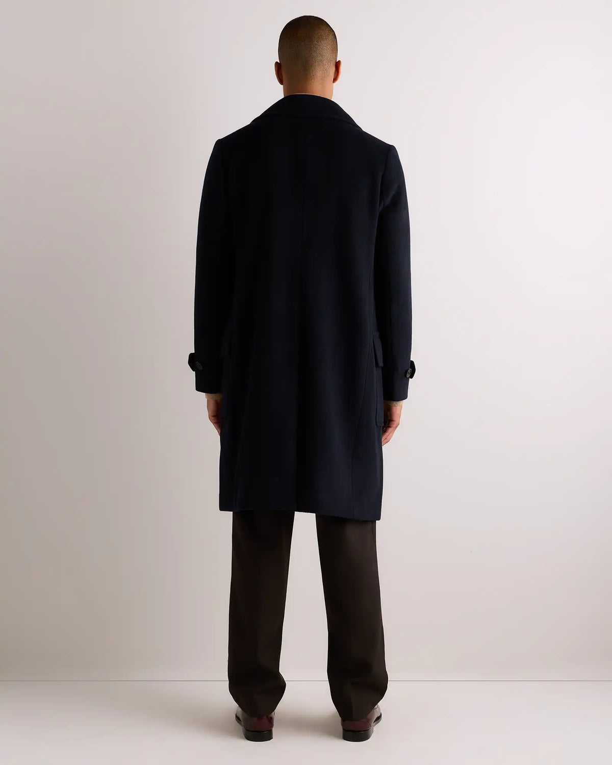 Wool Cashmere Double-Breasted Officer Topcoat