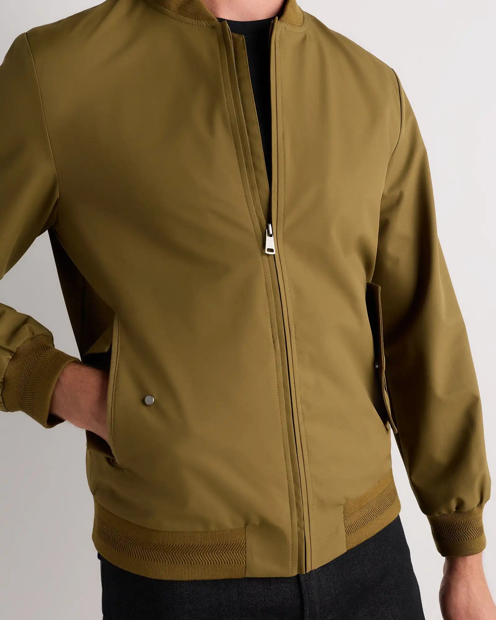 Water-Resistant Flex Bomber Jacket