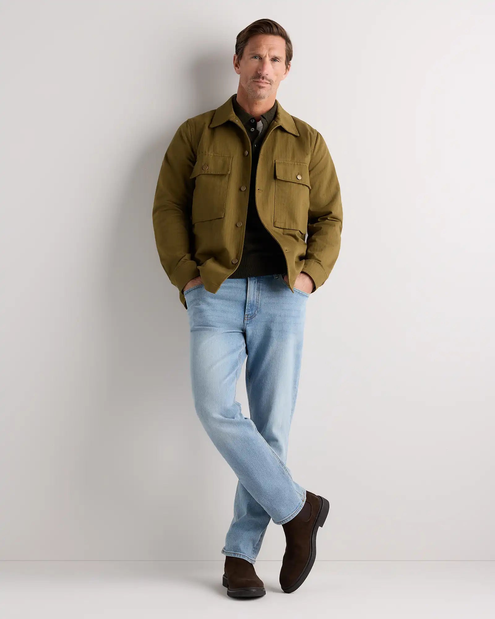 100% Organic Herringbone Twill Shirt Jacket