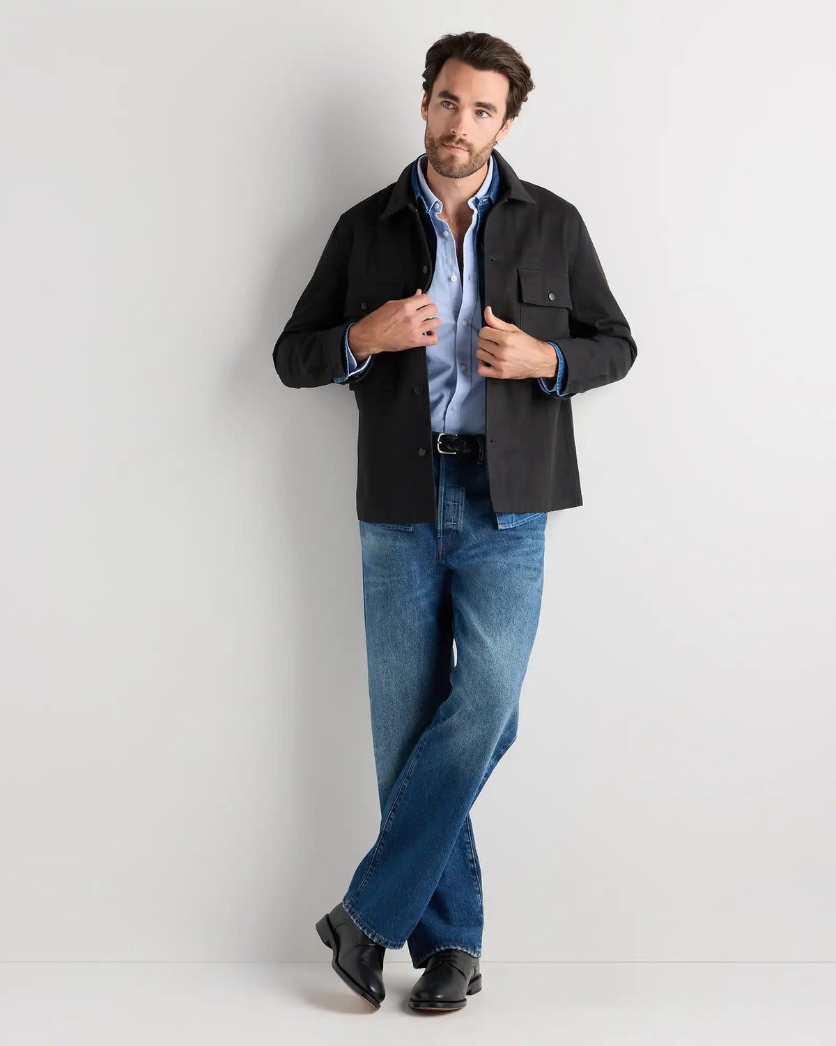100% Organic Herringbone Twill Shirt Jacket