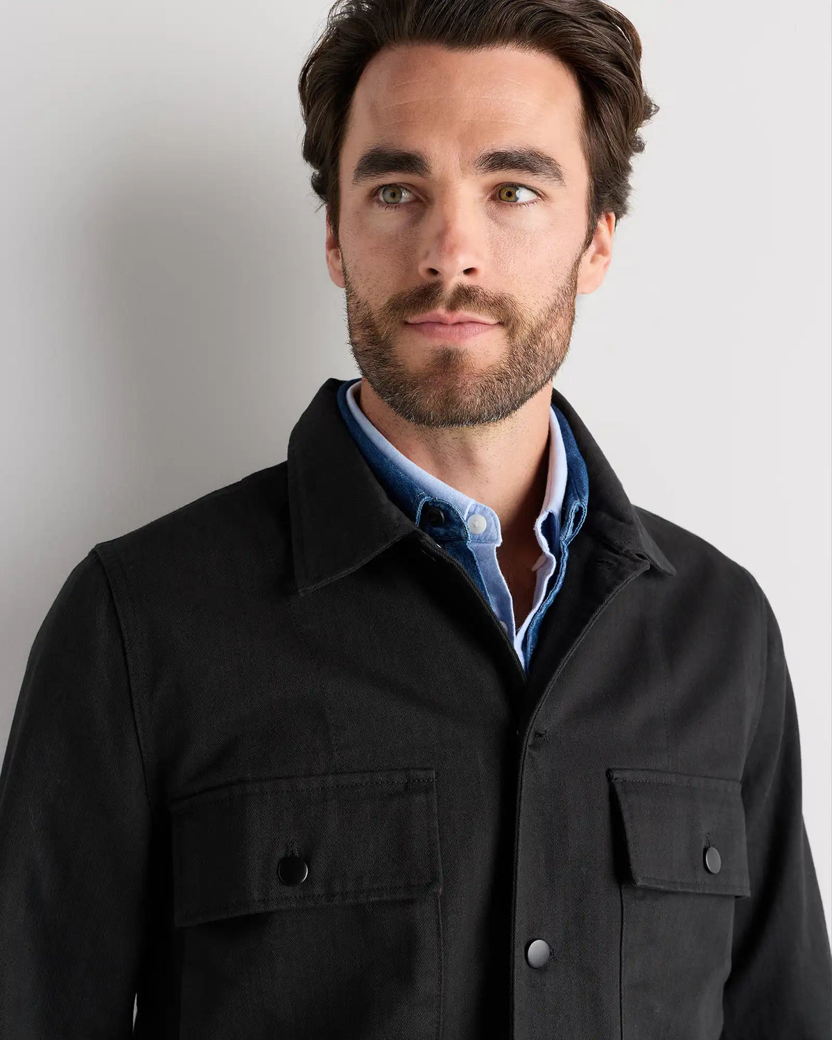100% Organic Herringbone Twill Shirt Jacket
