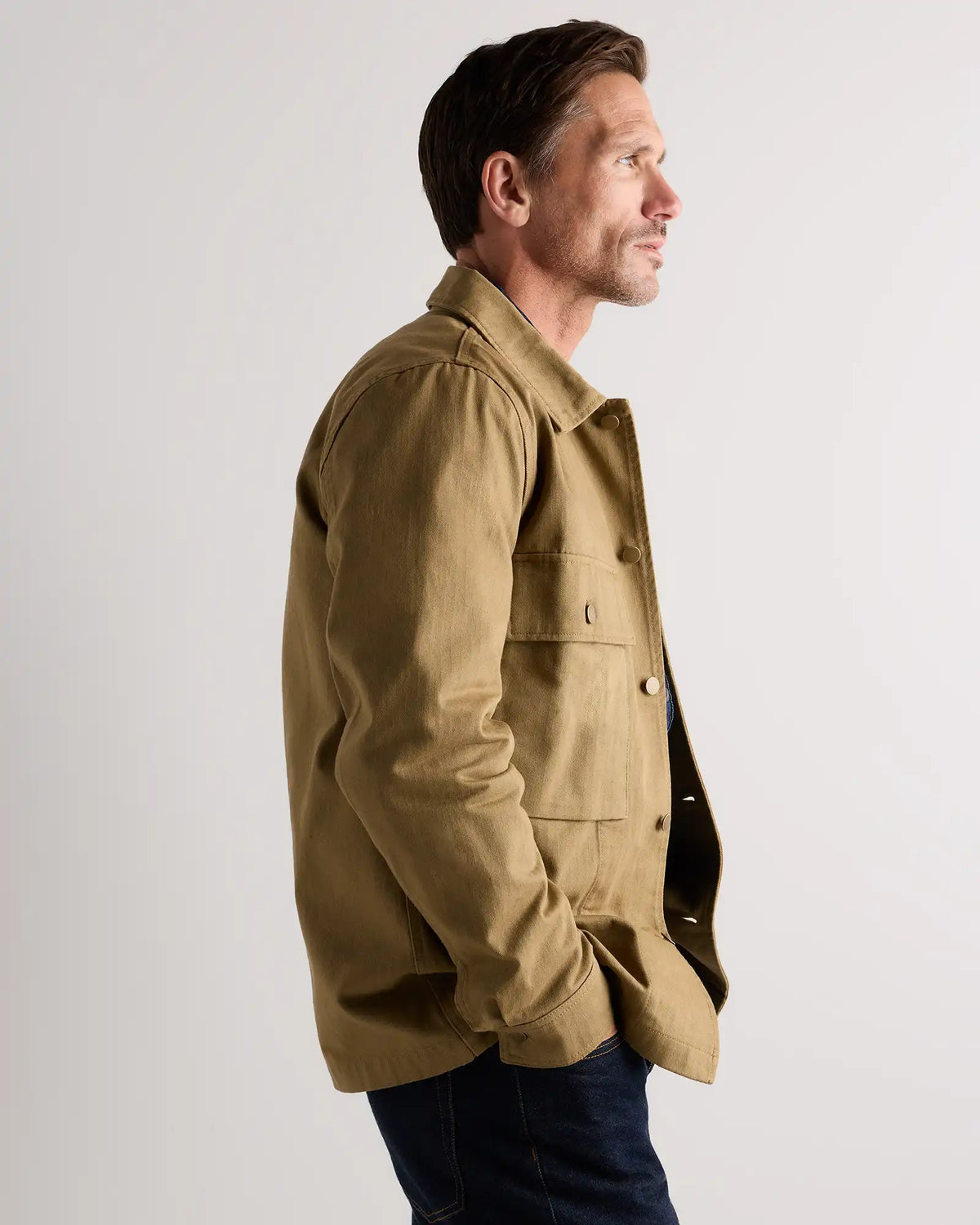 100% Organic Herringbone Twill Shirt Jacket