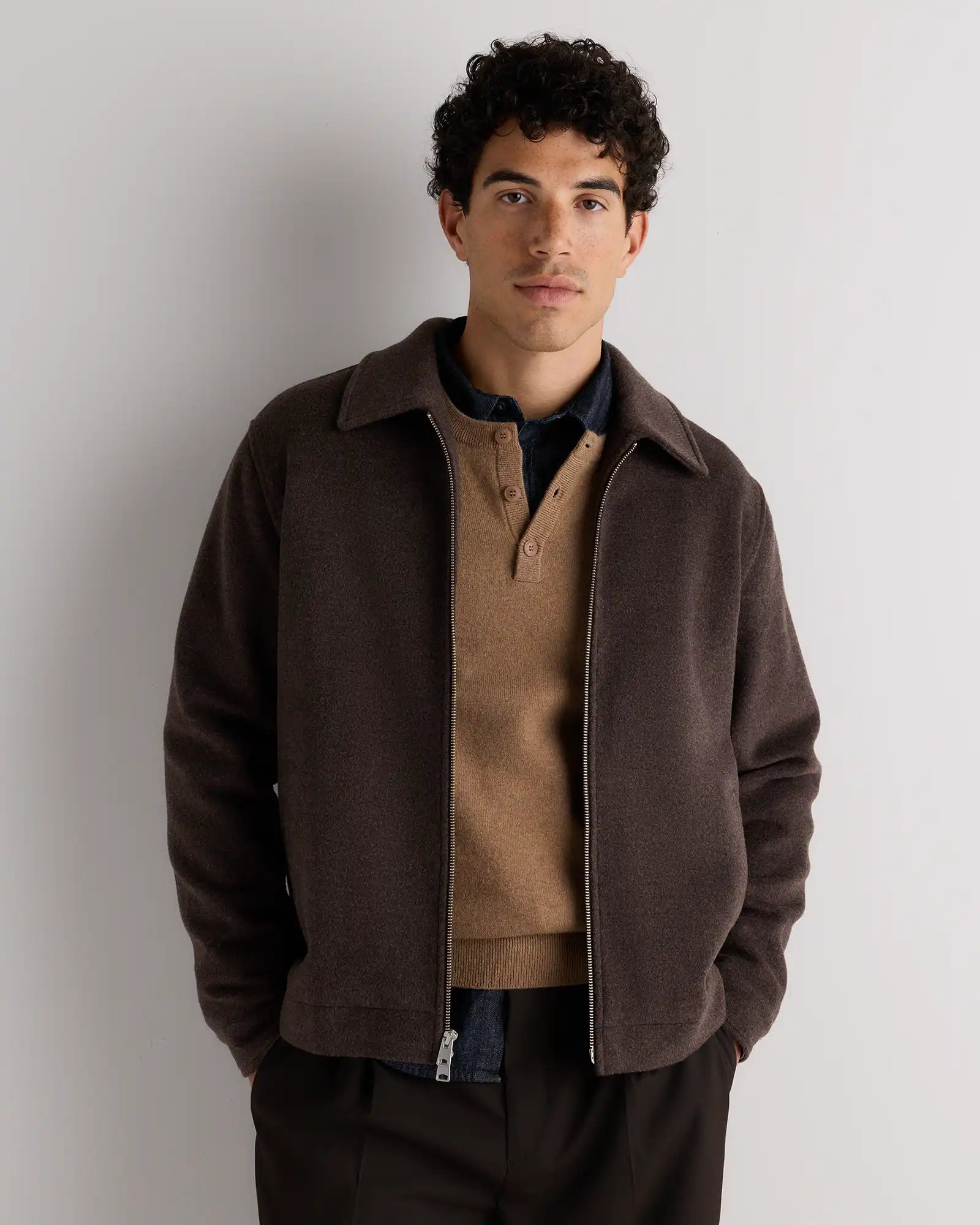 Wool Cashmere Harrington Jacket
