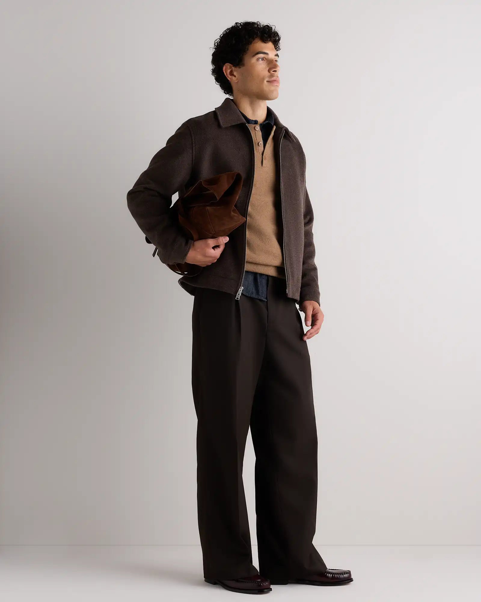 Wool Cashmere Harrington Jacket