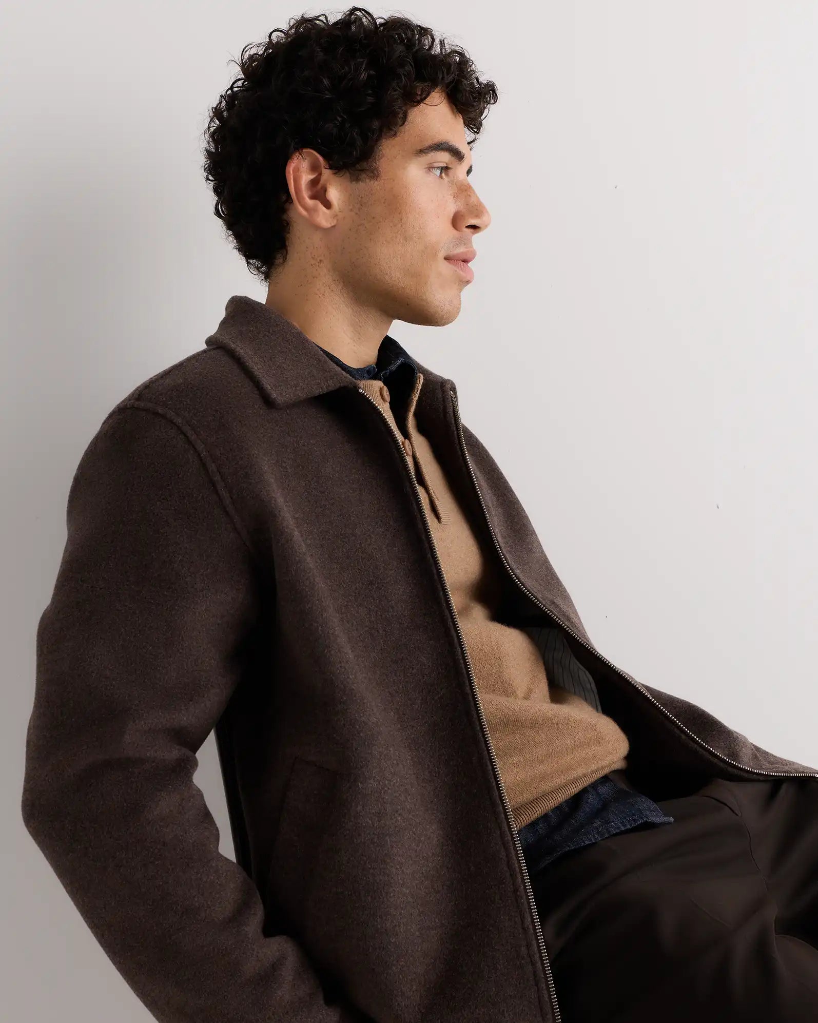 Wool Cashmere Harrington Jacket