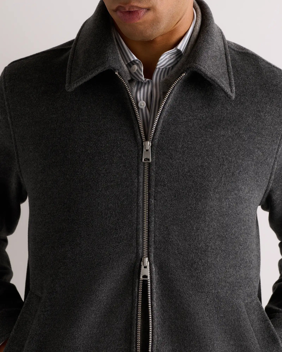 Wool Cashmere Harrington Jacket