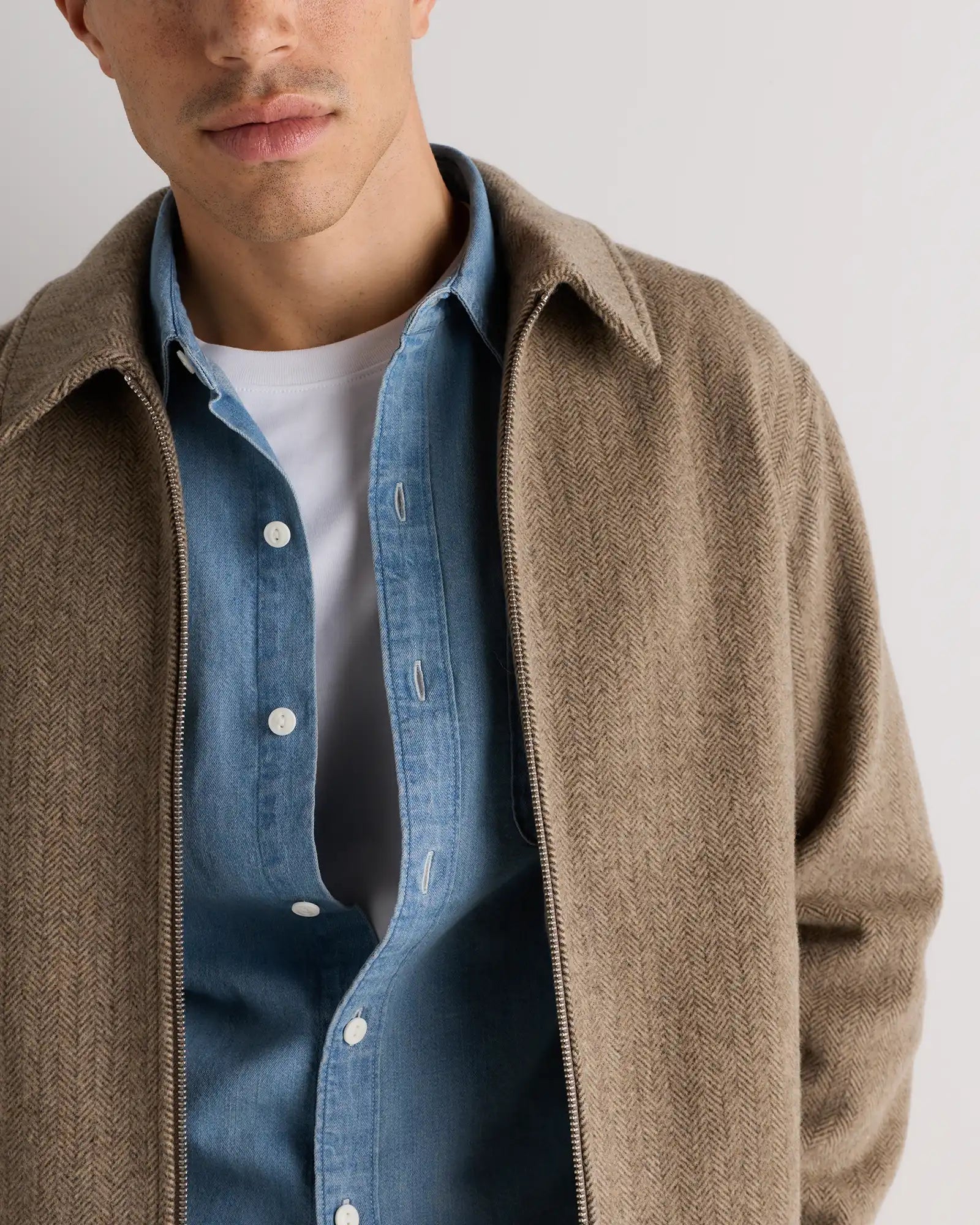Wool Cashmere Harrington Jacket