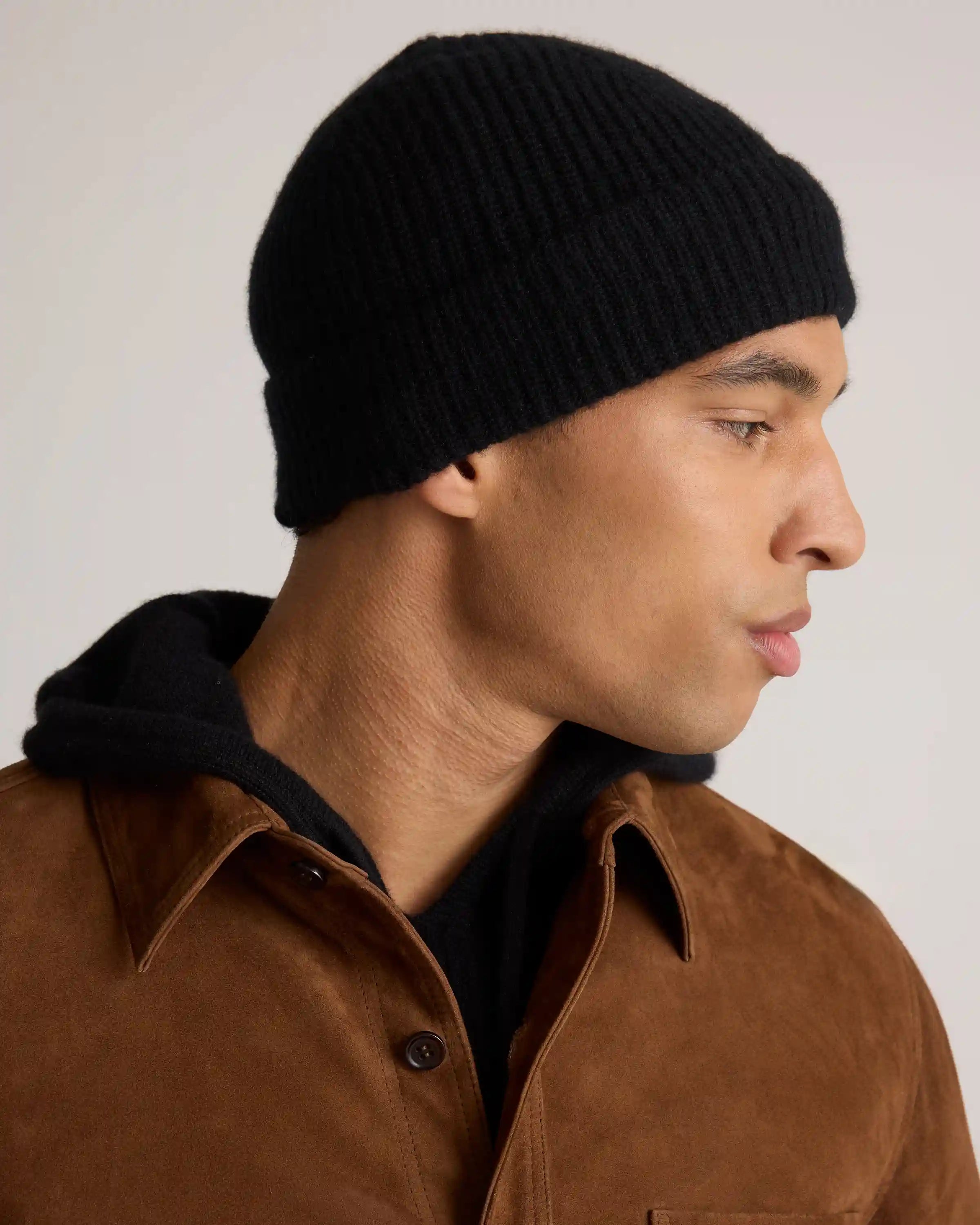 Mongolian Cashmere Ribbed Beanie