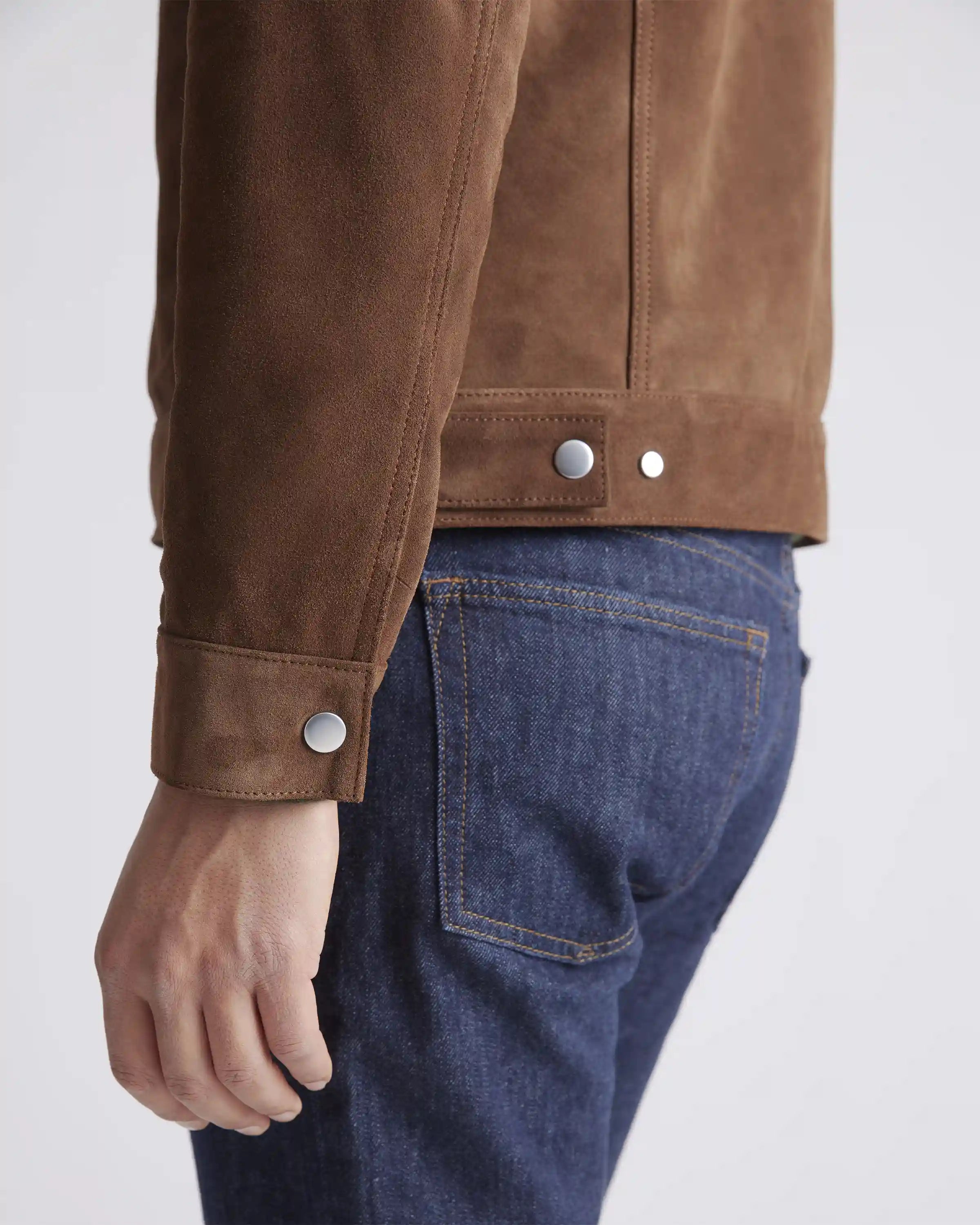 Italian Suede Trucker Jacket